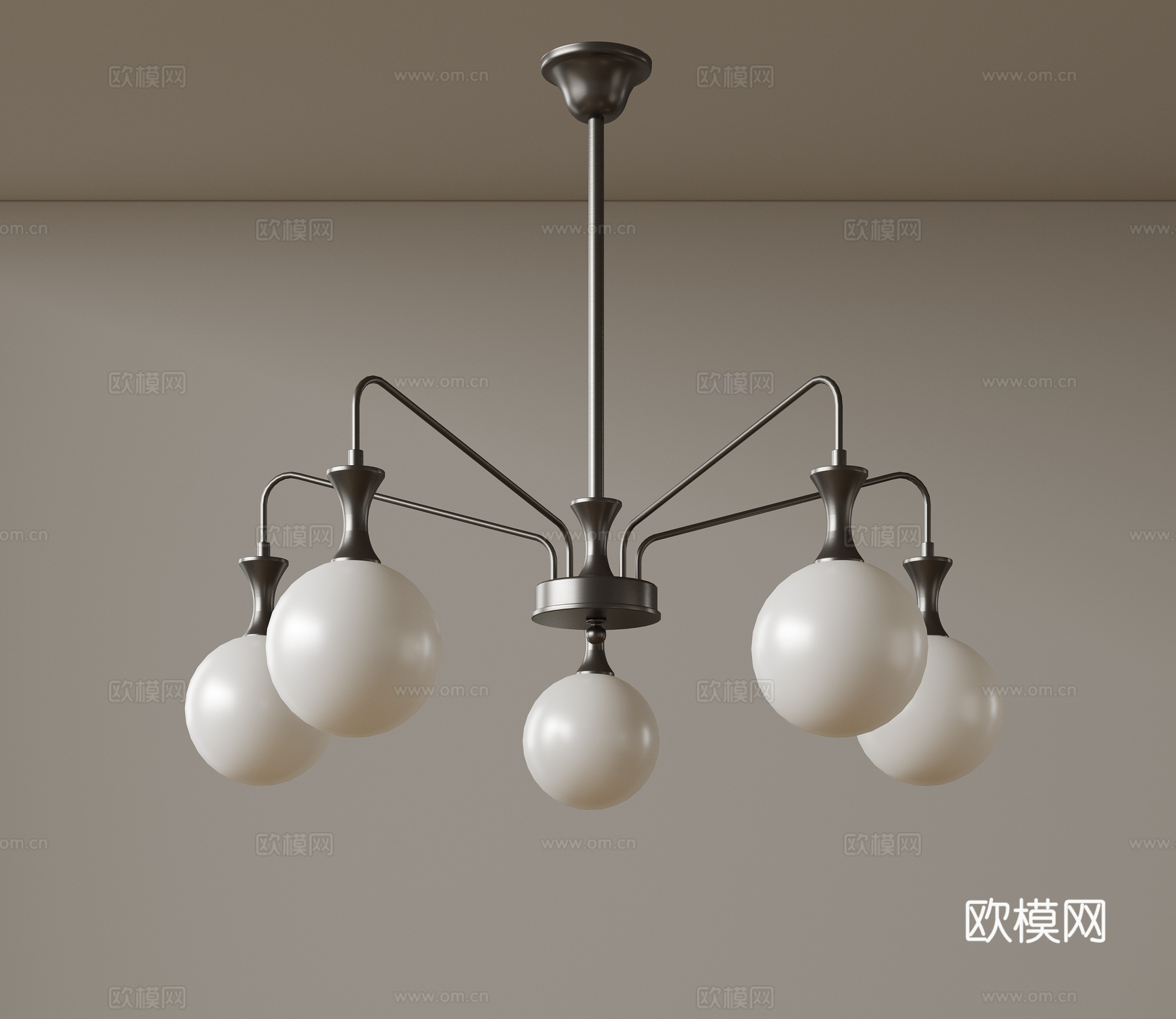 现代中古风吊灯 极简奶油风吊灯 北欧简约吊灯 餐厅吊灯 美式su模型