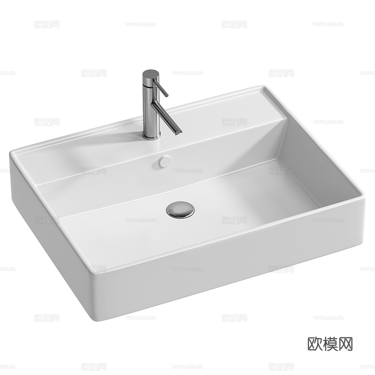 现代极简陶瓷台盆3d模型
