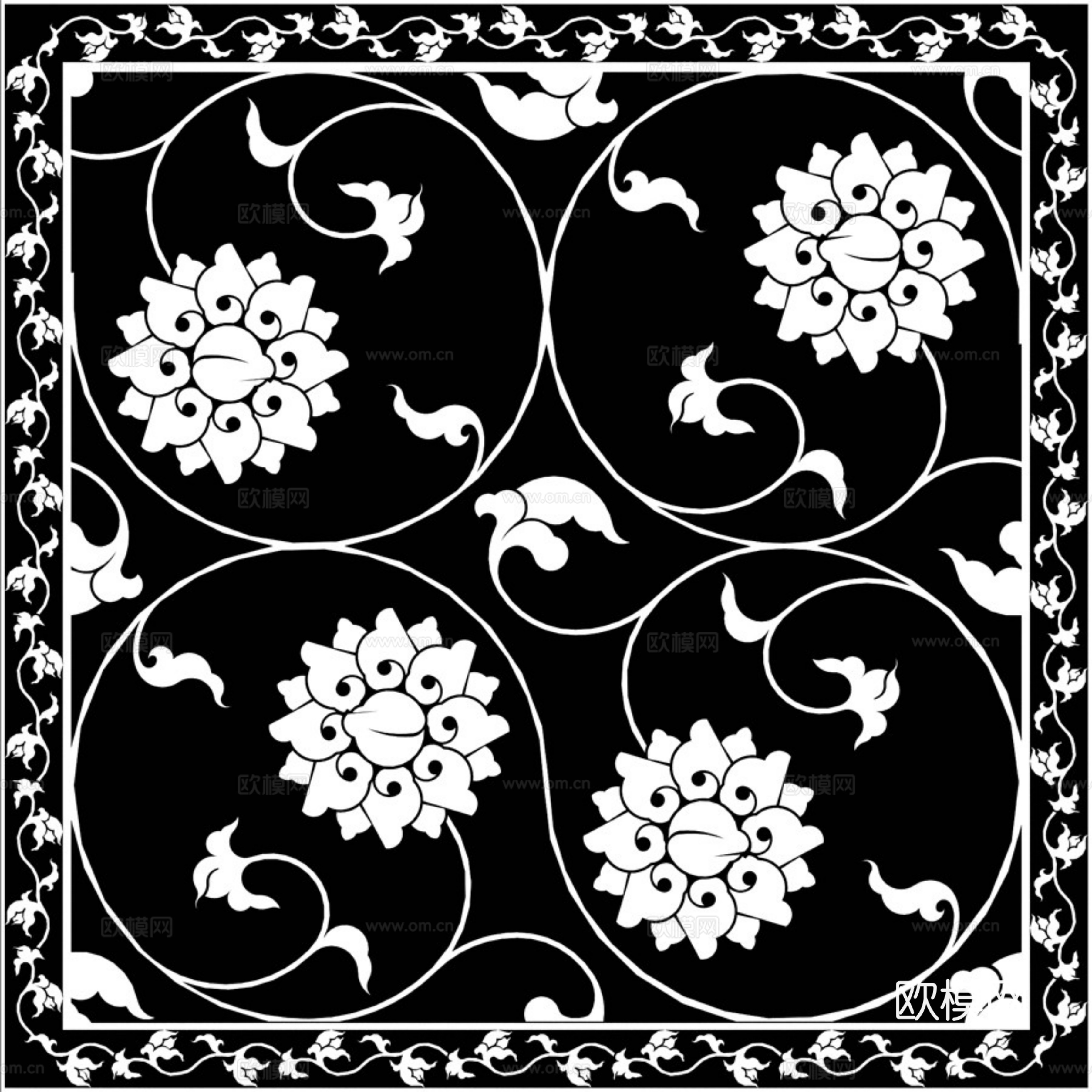 现代黑白 装饰花纹 黑白贴图 漂亮素材黑白下载