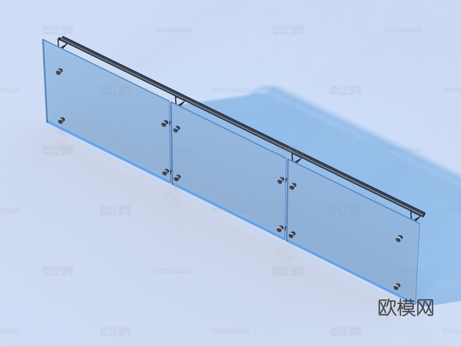 玻璃栏杆 扶手 围栏 护栏 栏杆3d模型