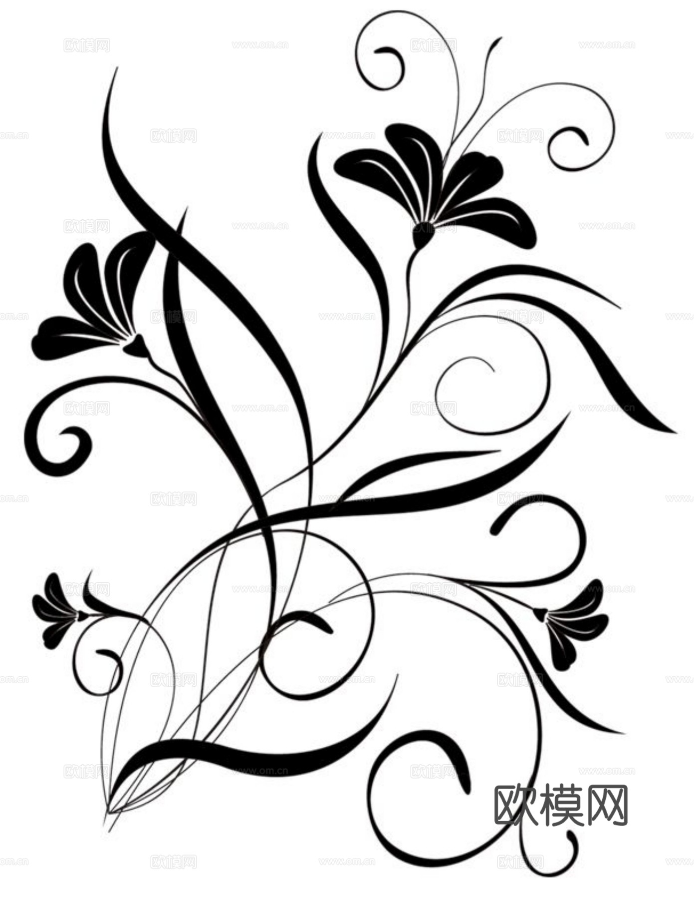 现代黑白 装饰花纹 黑白贴图 漂亮素材黑白下载