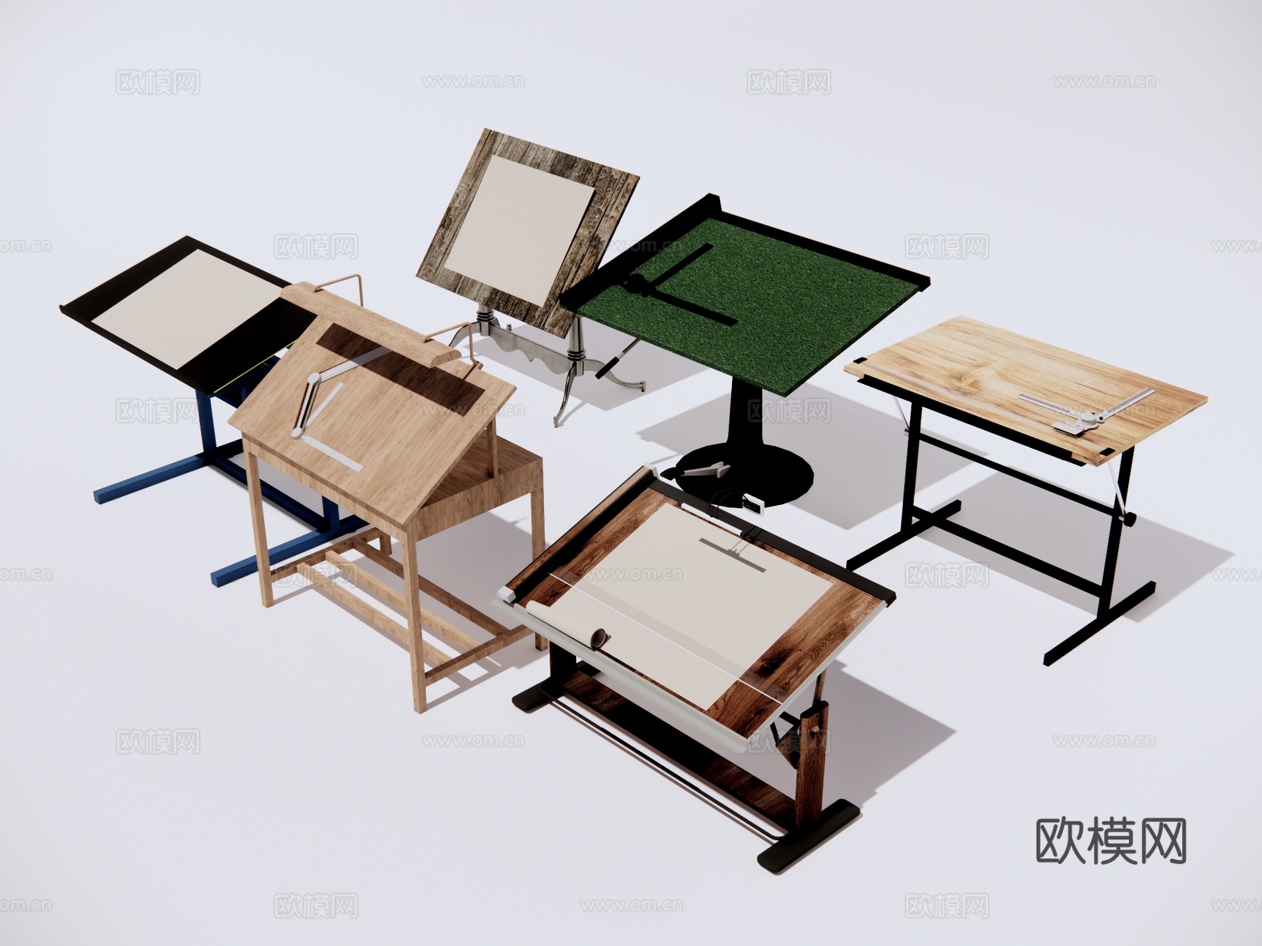 美术绘画桌 设计绘图调节桌su模型