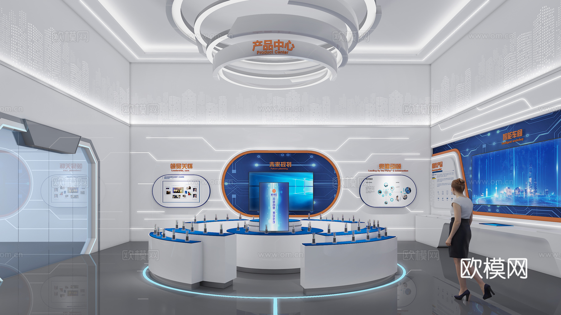 科技电缆企业展厅3d模型