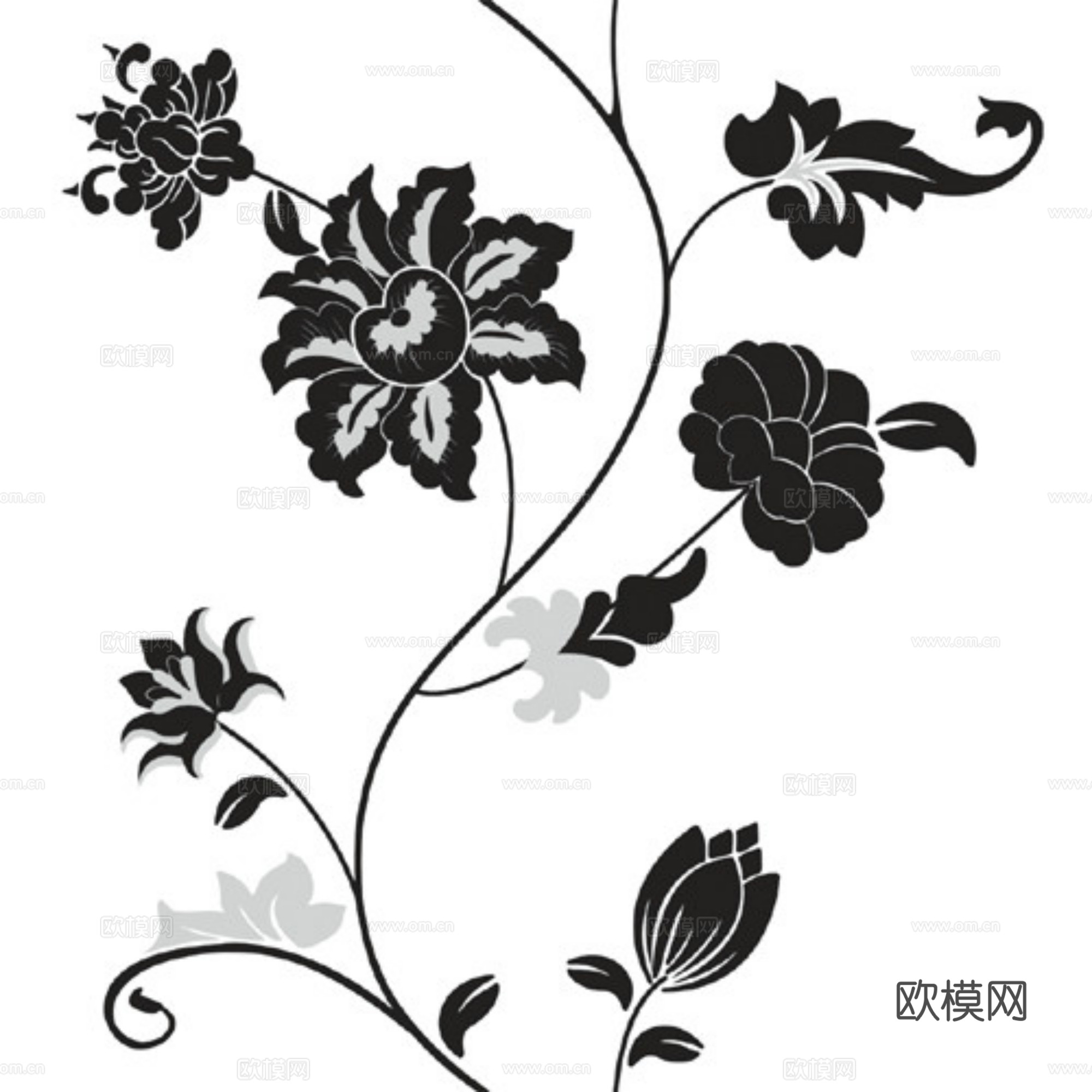 现代黑白 装饰花纹 黑白贴图 漂亮素材黑白