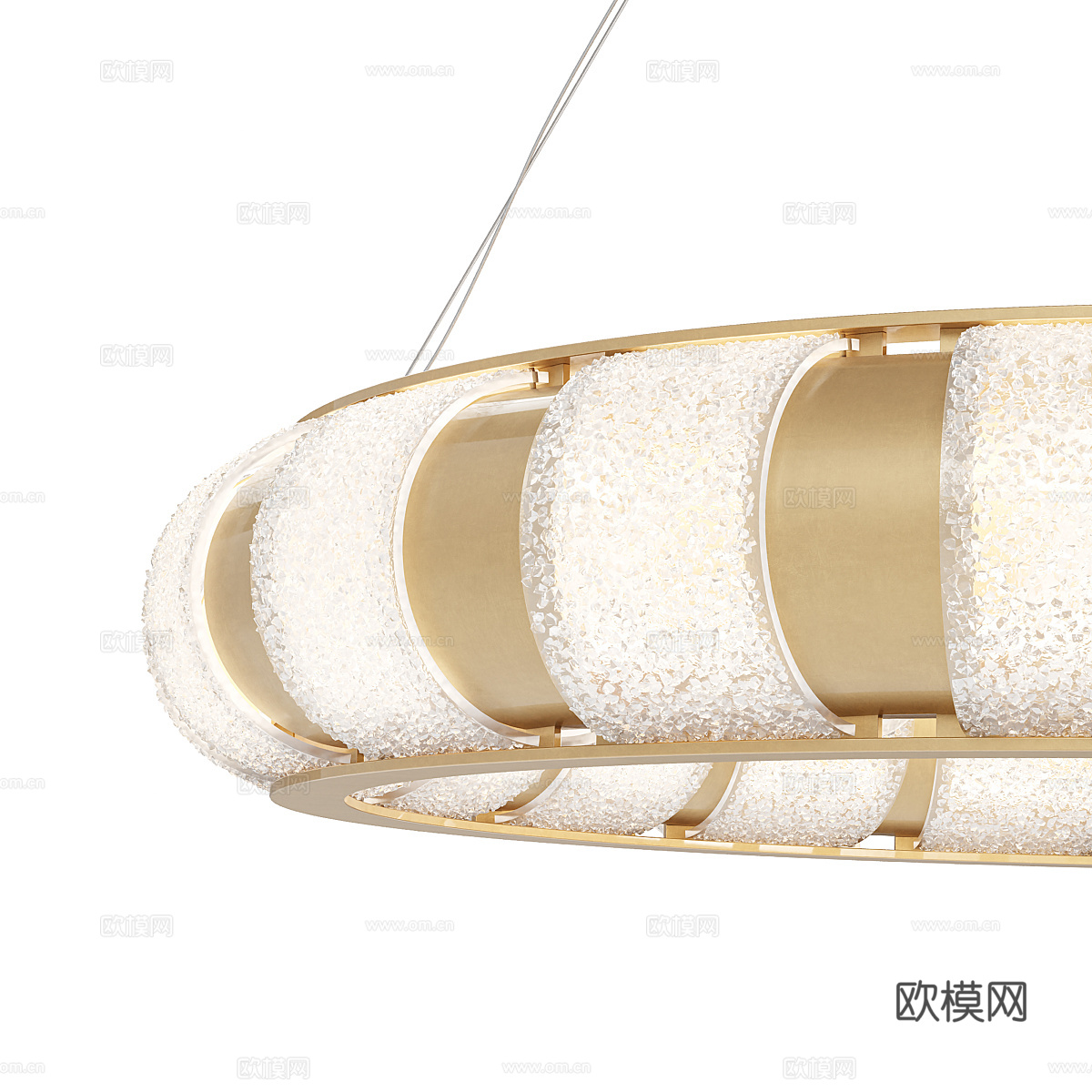 新中式轻奢圆形装饰吊灯3d模型