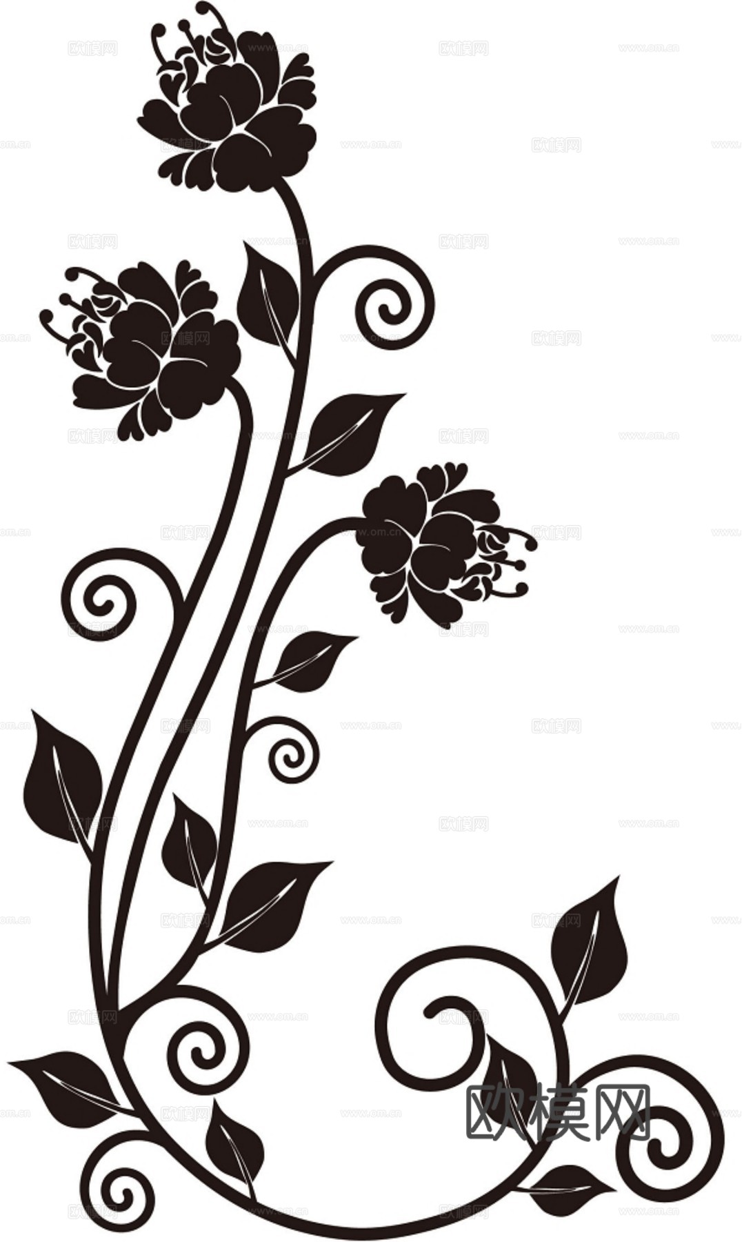 现代黑白 装饰花纹 黑白贴图 漂亮素材黑白下载