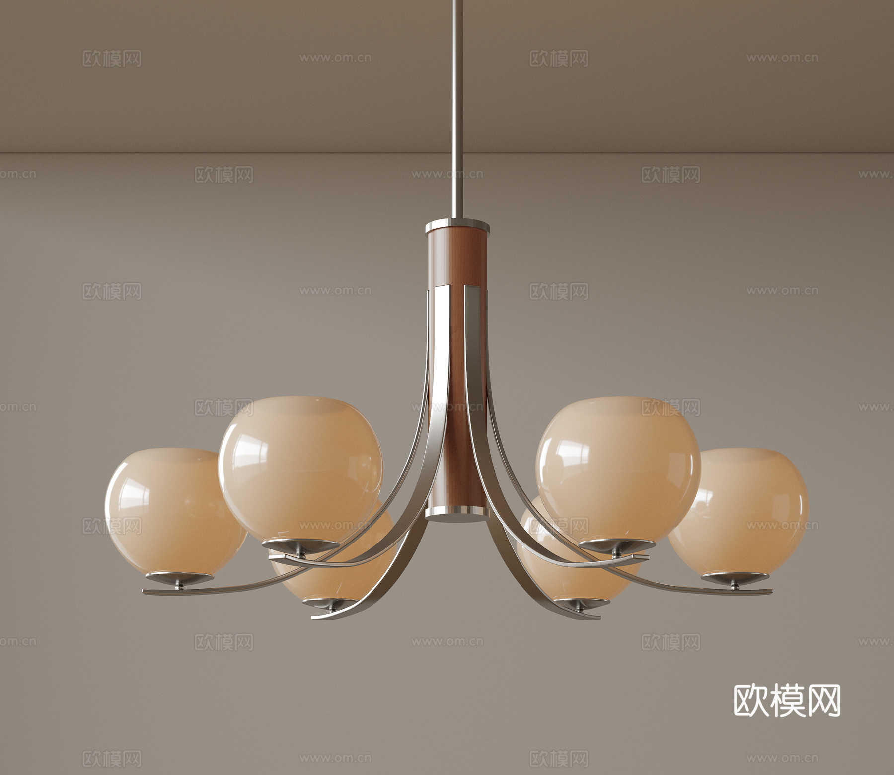 现代中古风吊灯 极简奶油风吊灯 北欧简约吊灯 餐厅吊灯 美式3d模型
