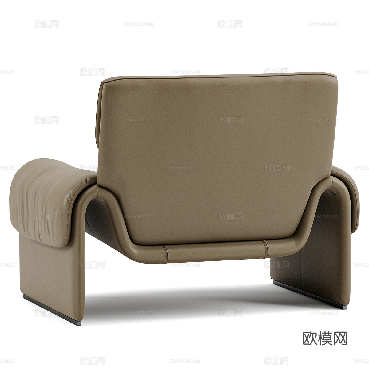 现代意式休闲皮椅3d模型