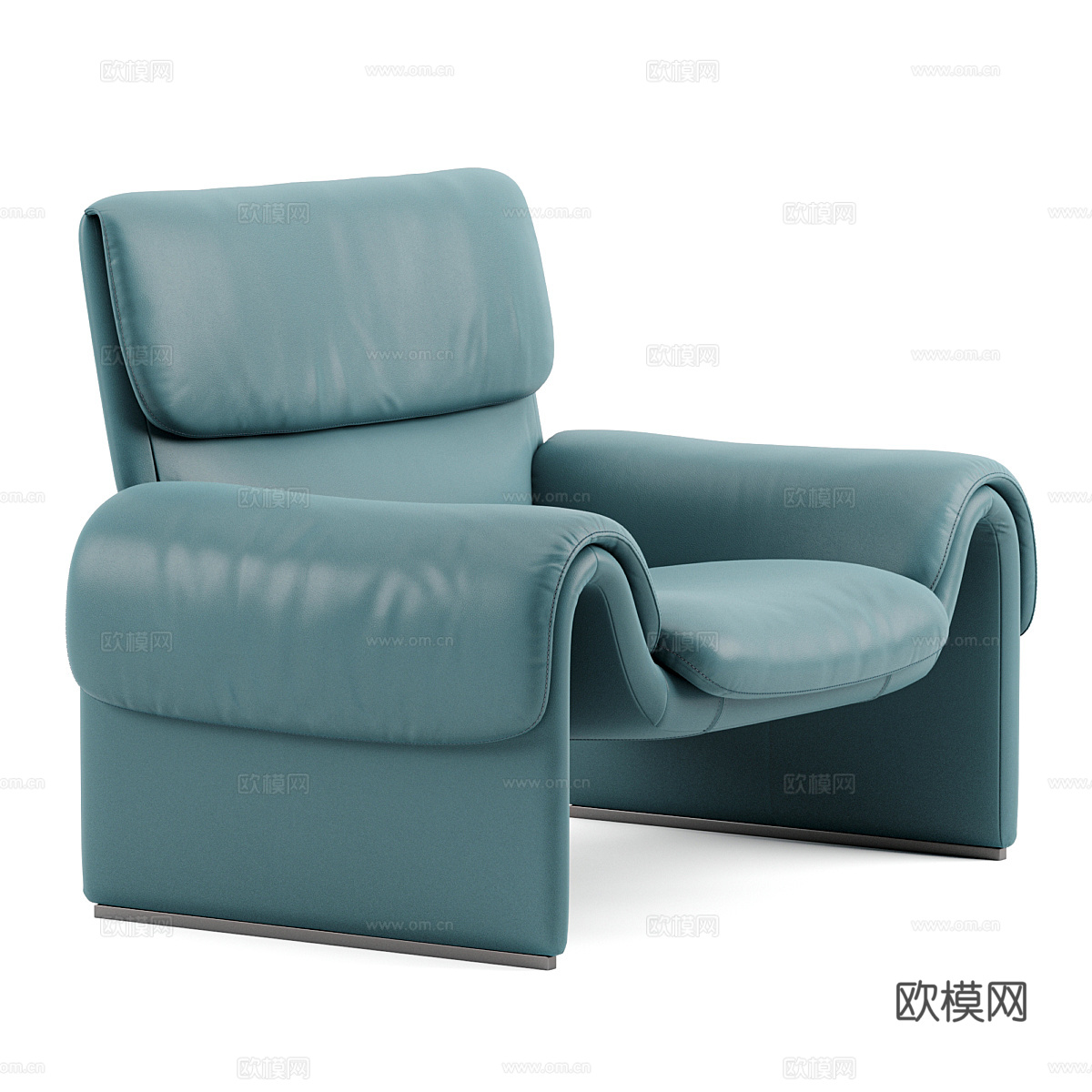 现代意式休闲皮椅3d模型