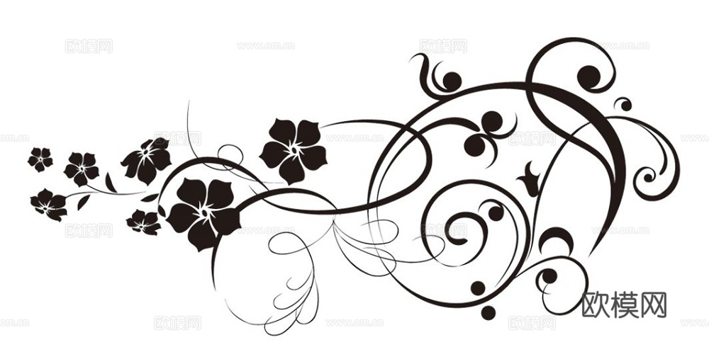 现代黑白 装饰花纹 黑白贴图 漂亮素材黑白下载