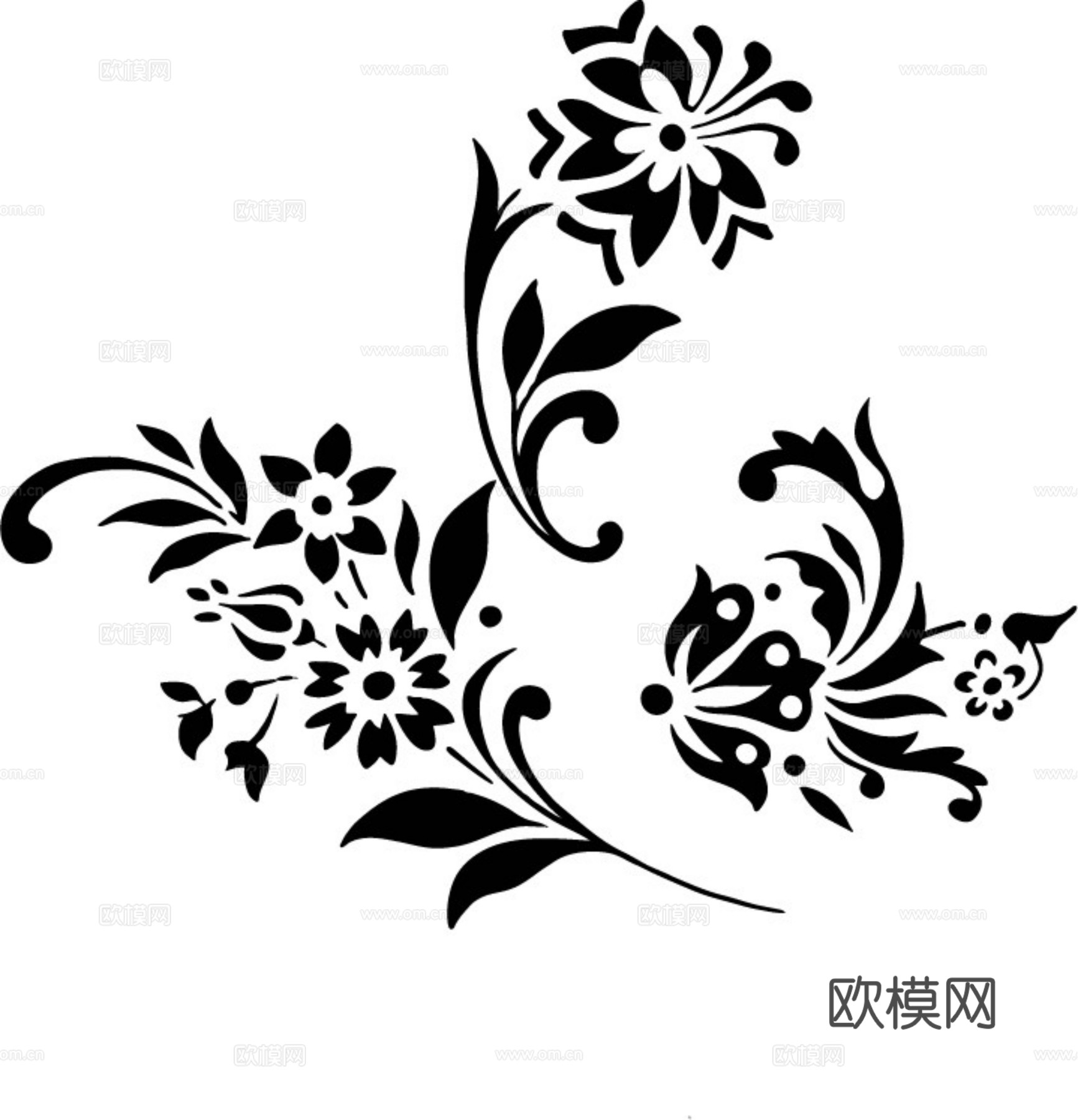 现代黑白 装饰花纹 黑白贴图 漂亮素材黑白下载