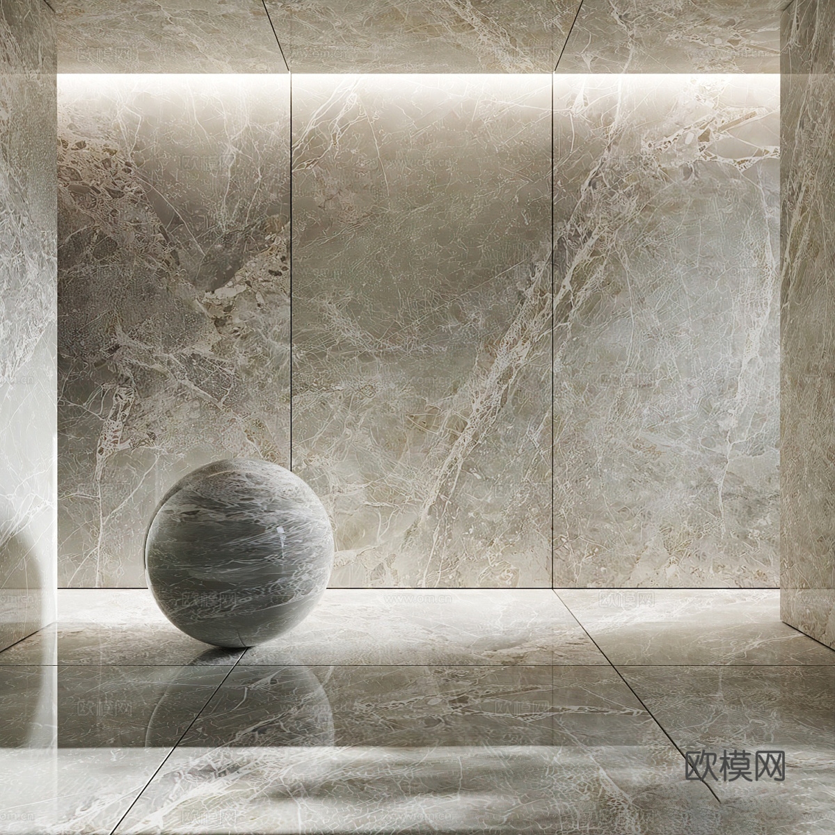 大理石 硬包 PU石材3d模型