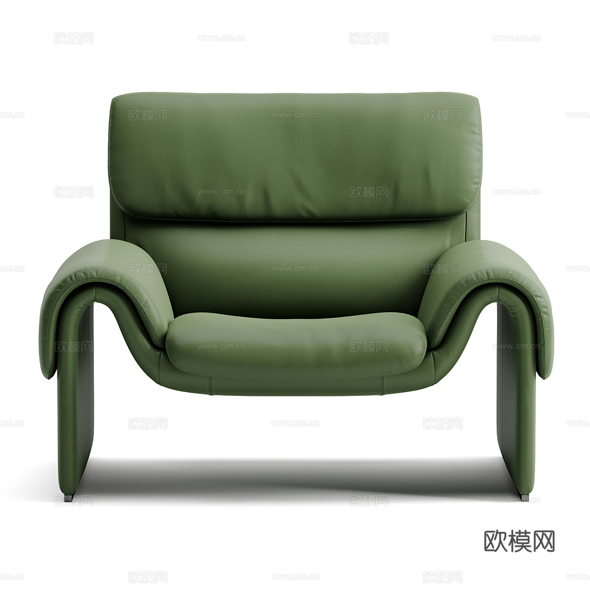 现代意式休闲皮椅3d模型