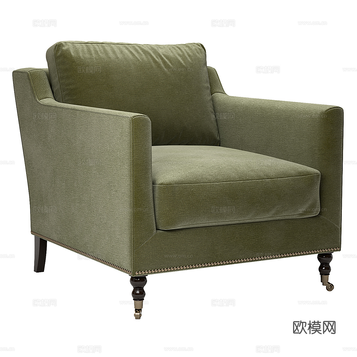 美式简约扶手椅3d模型