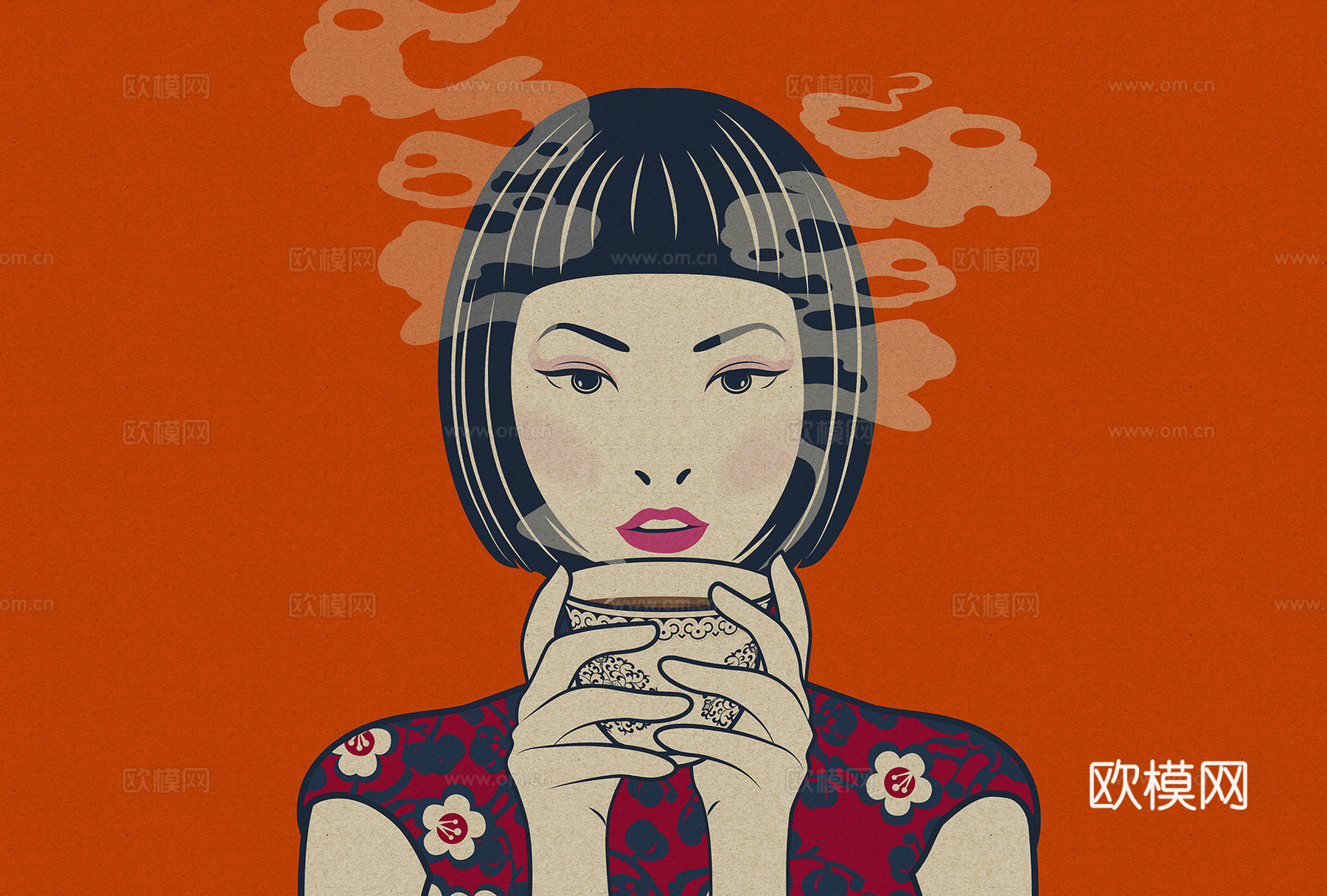橙色人像壁纸