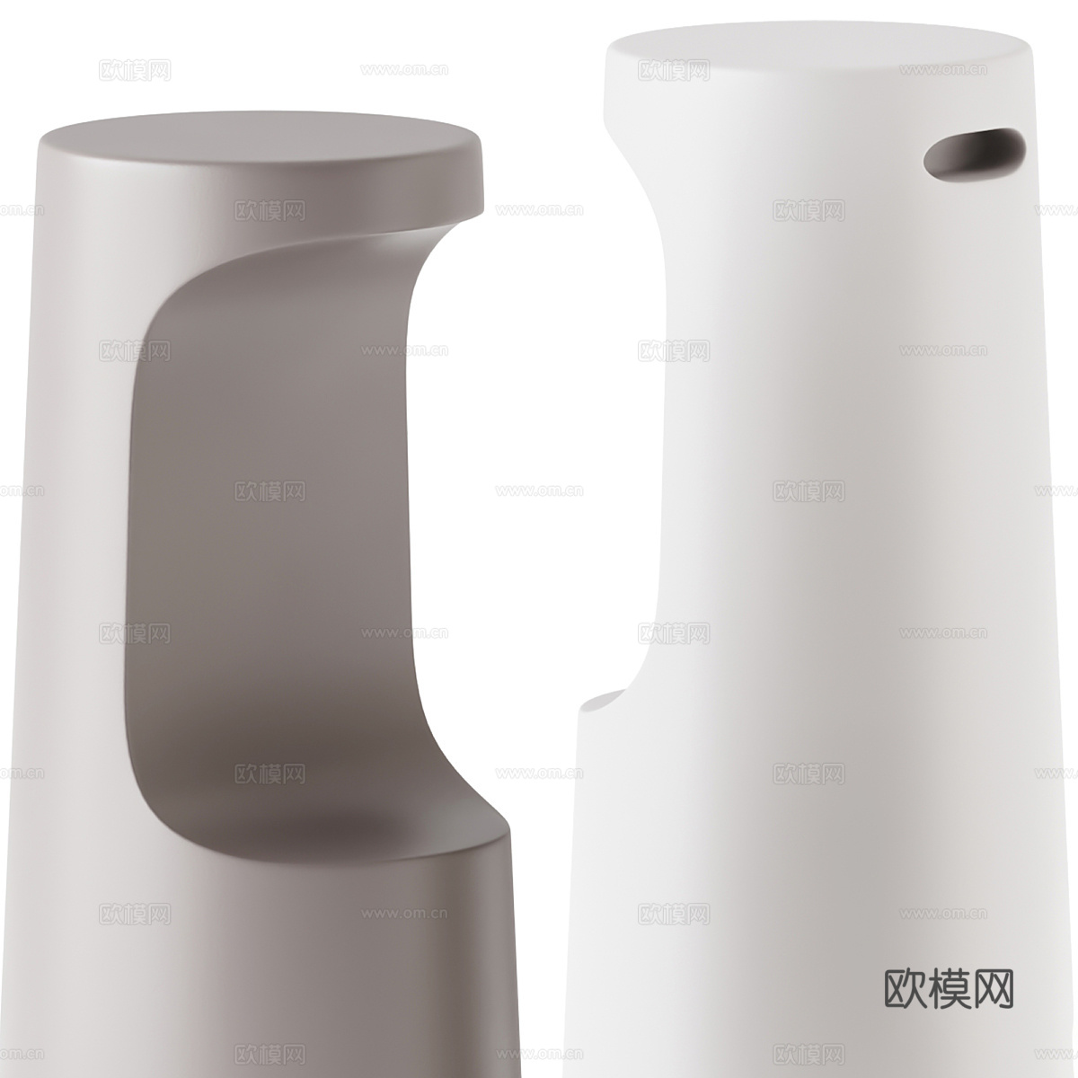 现代奶油风 Fura 吧凳3d模型下载（渲染图3）