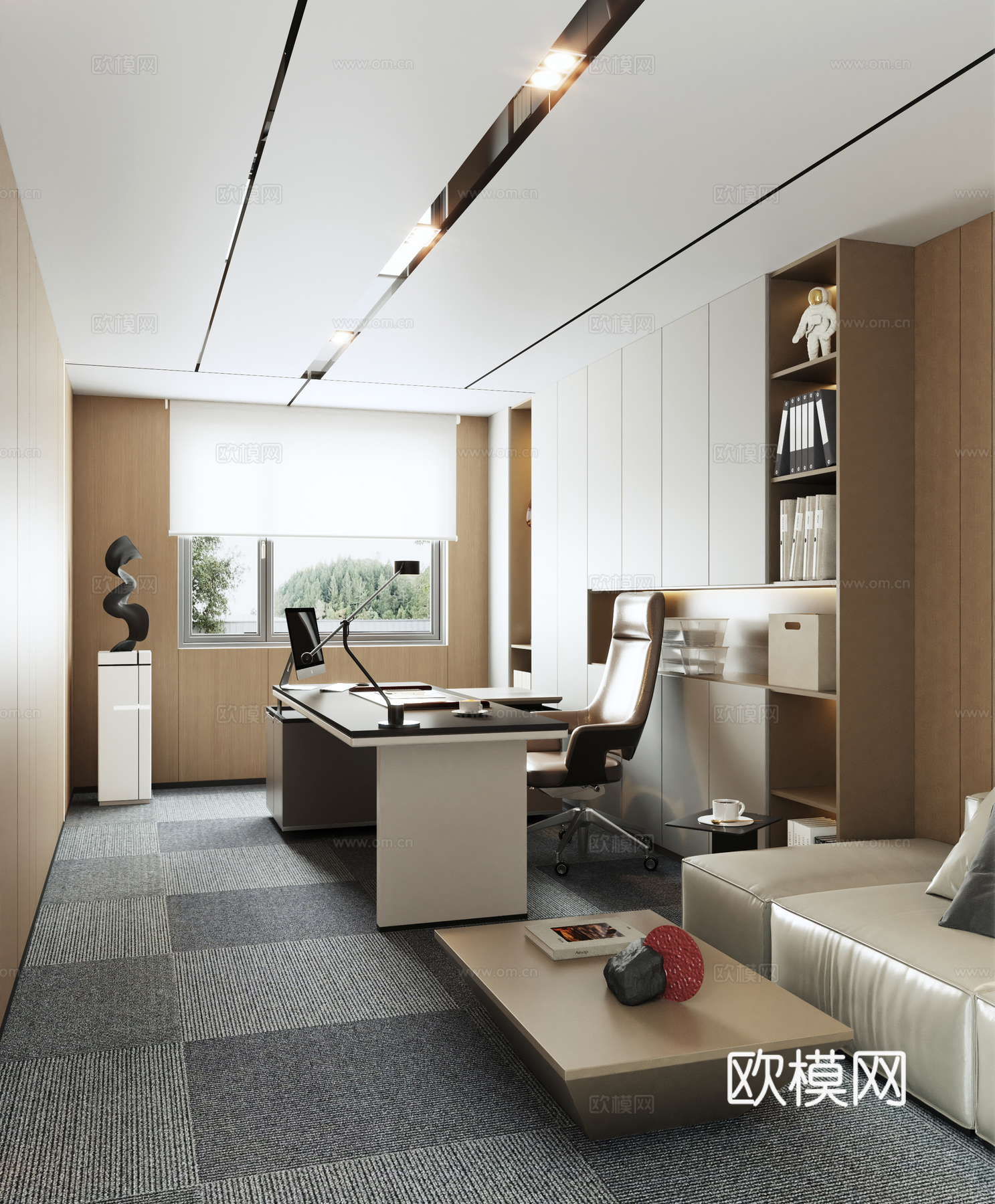 现代经理办公室su模型