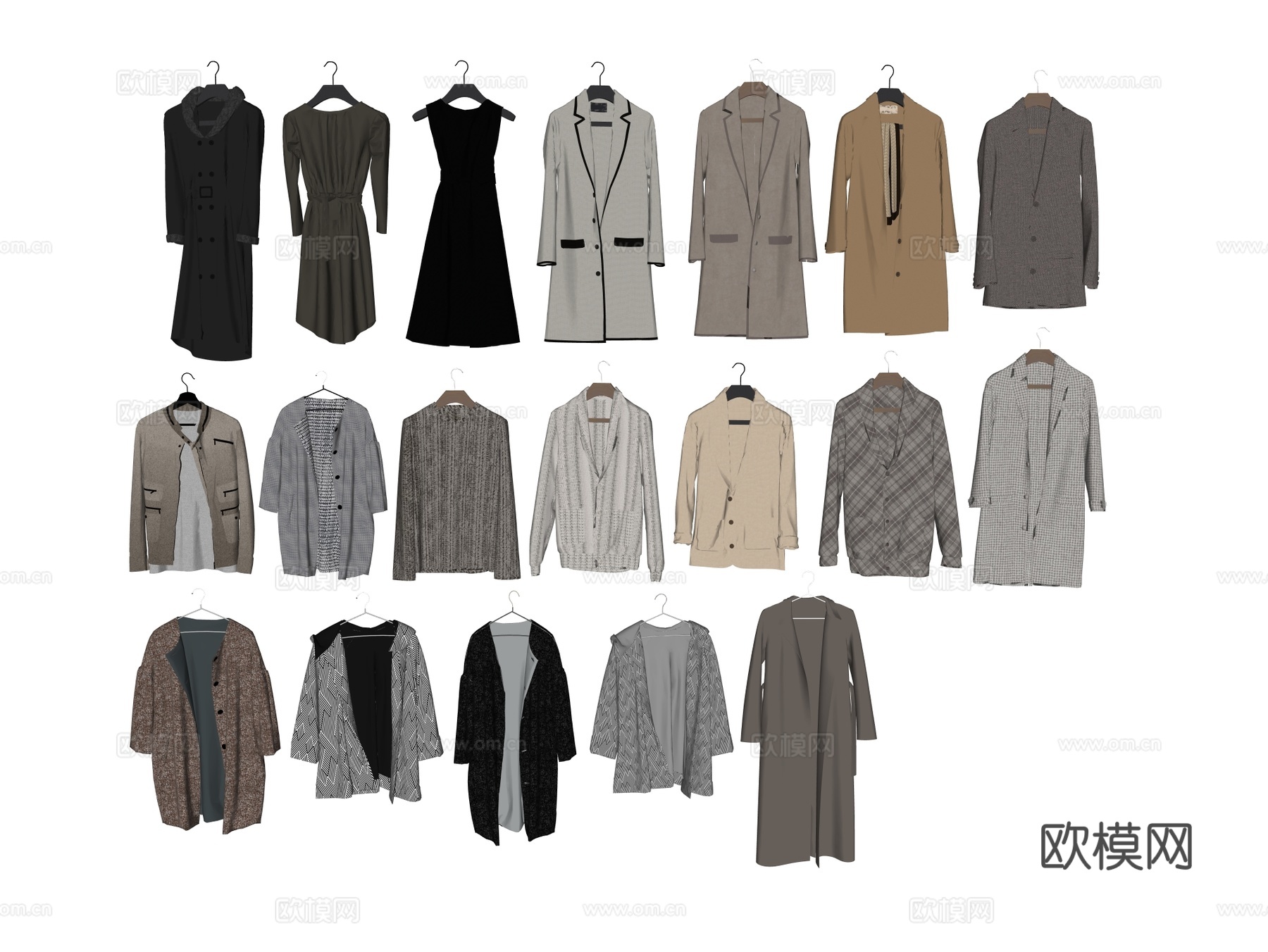 衣服 服饰 衣帽间摆件 衣柜摆件su模型
