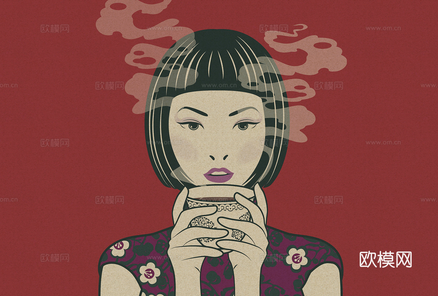 红色人像壁纸