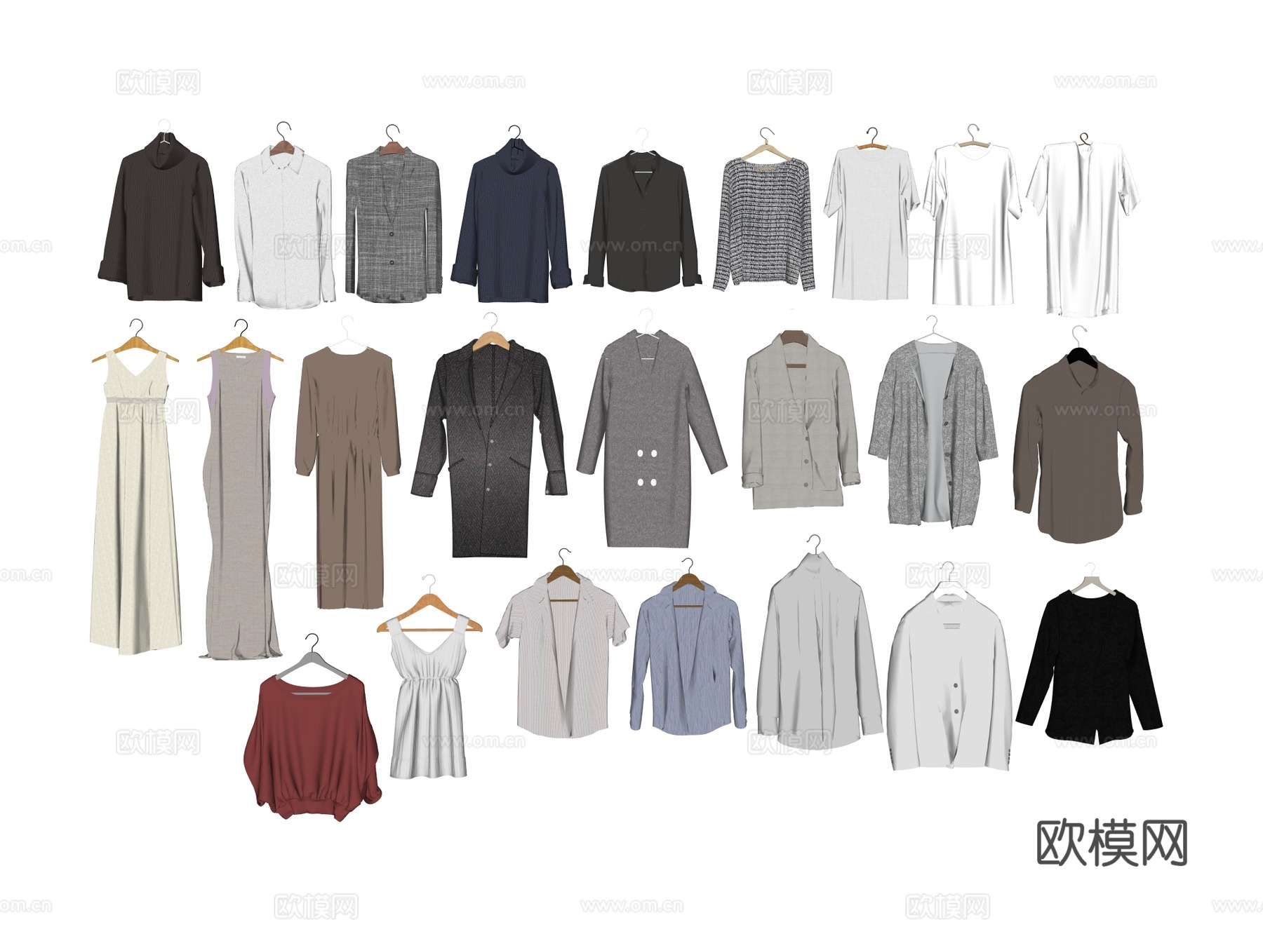 衣服 服饰 衣帽间摆件 衣柜摆件su模型