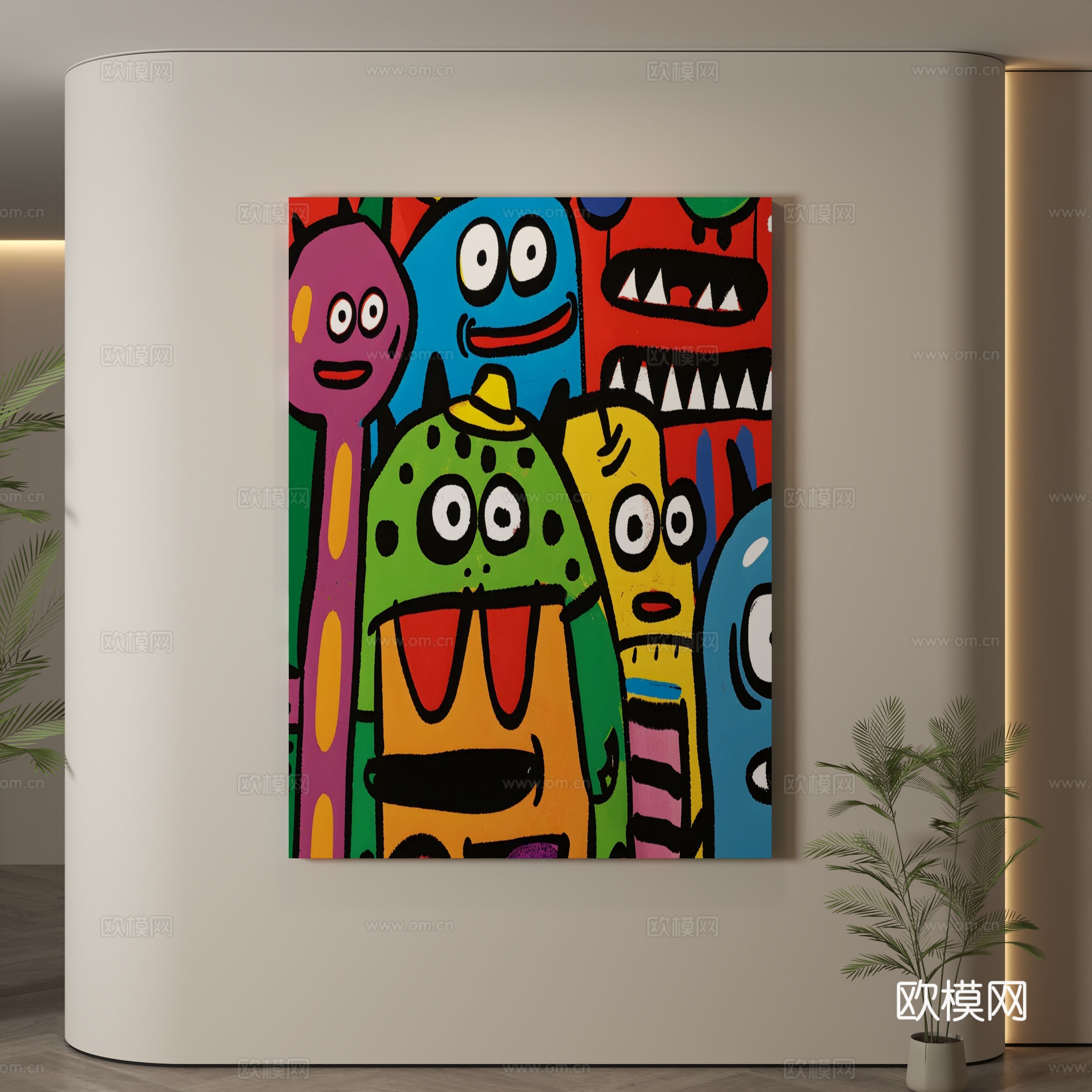 现代挂画 儿童房挂画 儿童房装饰画 儿童房卡通挂画 卡通装饰3d模型