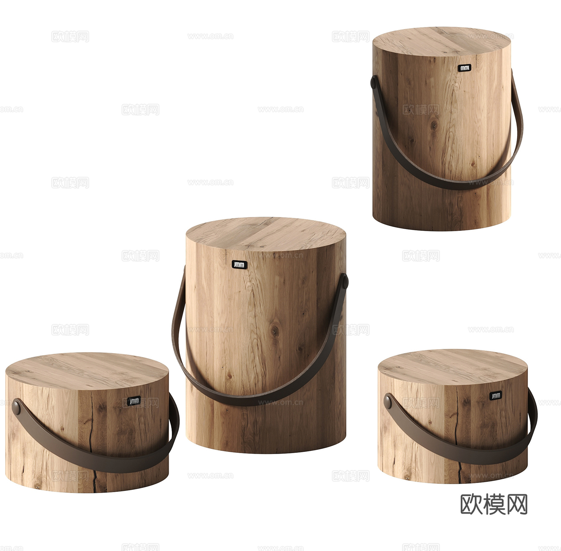 中古风沙发凳 矮凳 圆凳su模型