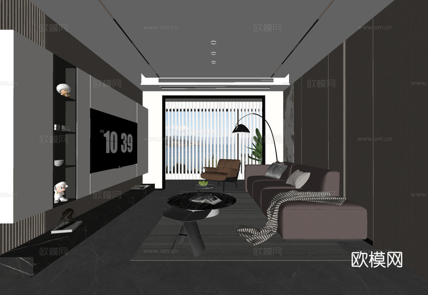 意式客餐厅su模型