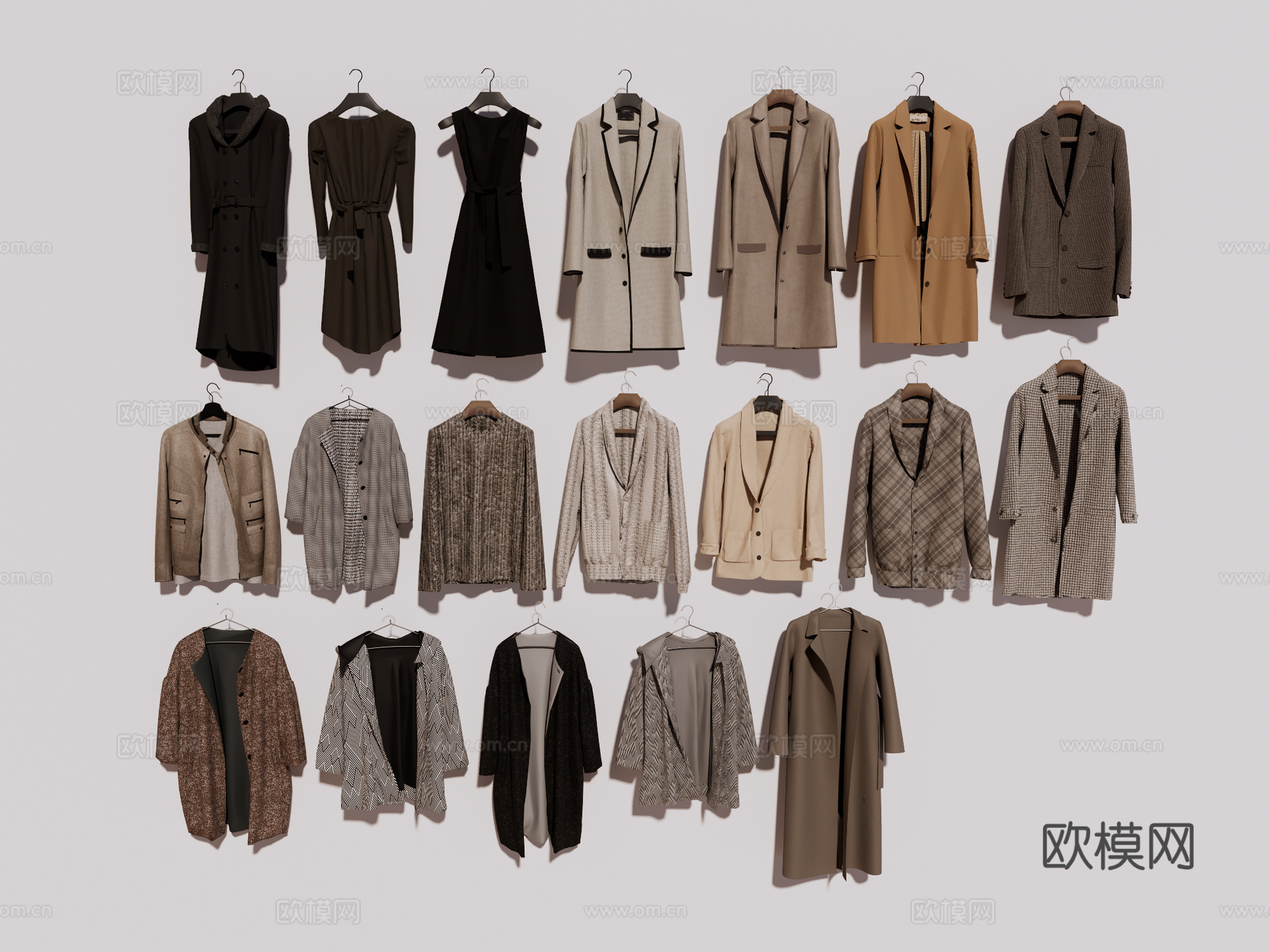 衣服 服饰 衣帽间摆件 衣柜摆件su模型