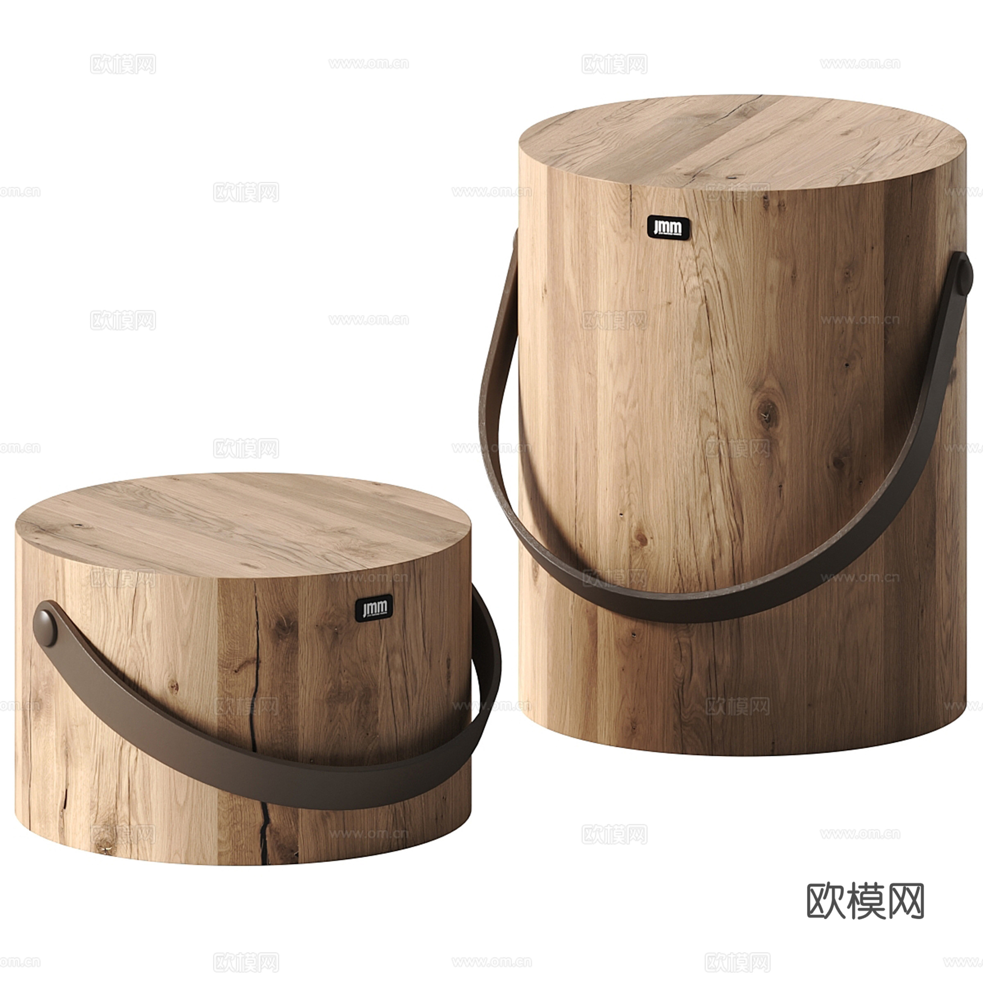 中古风沙发凳 矮凳 圆凳su模型