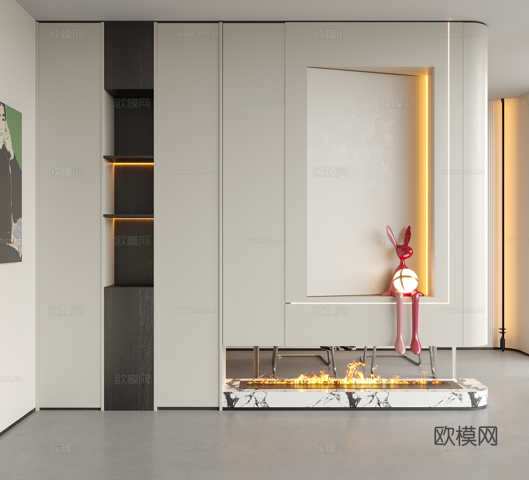 现代装饰性玄关 入户玄关 玄关隔断3d模型