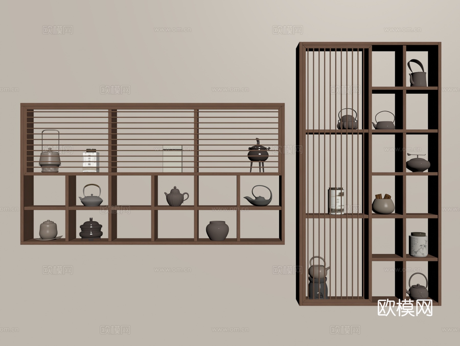 新中式茶柜su模型