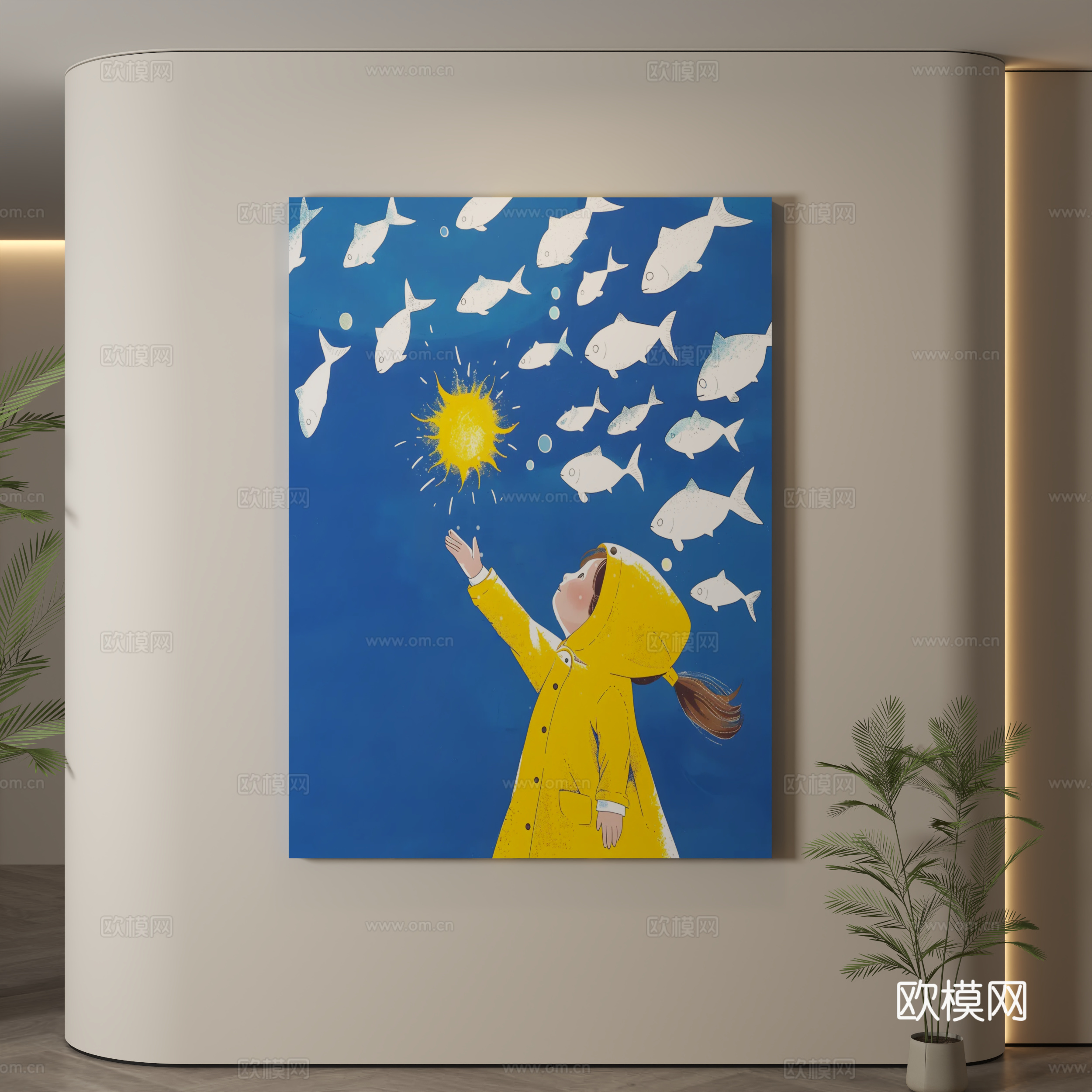 现代挂画 儿童房挂画 儿童房装饰画 儿童房卡通挂画 卡通装饰3d模型