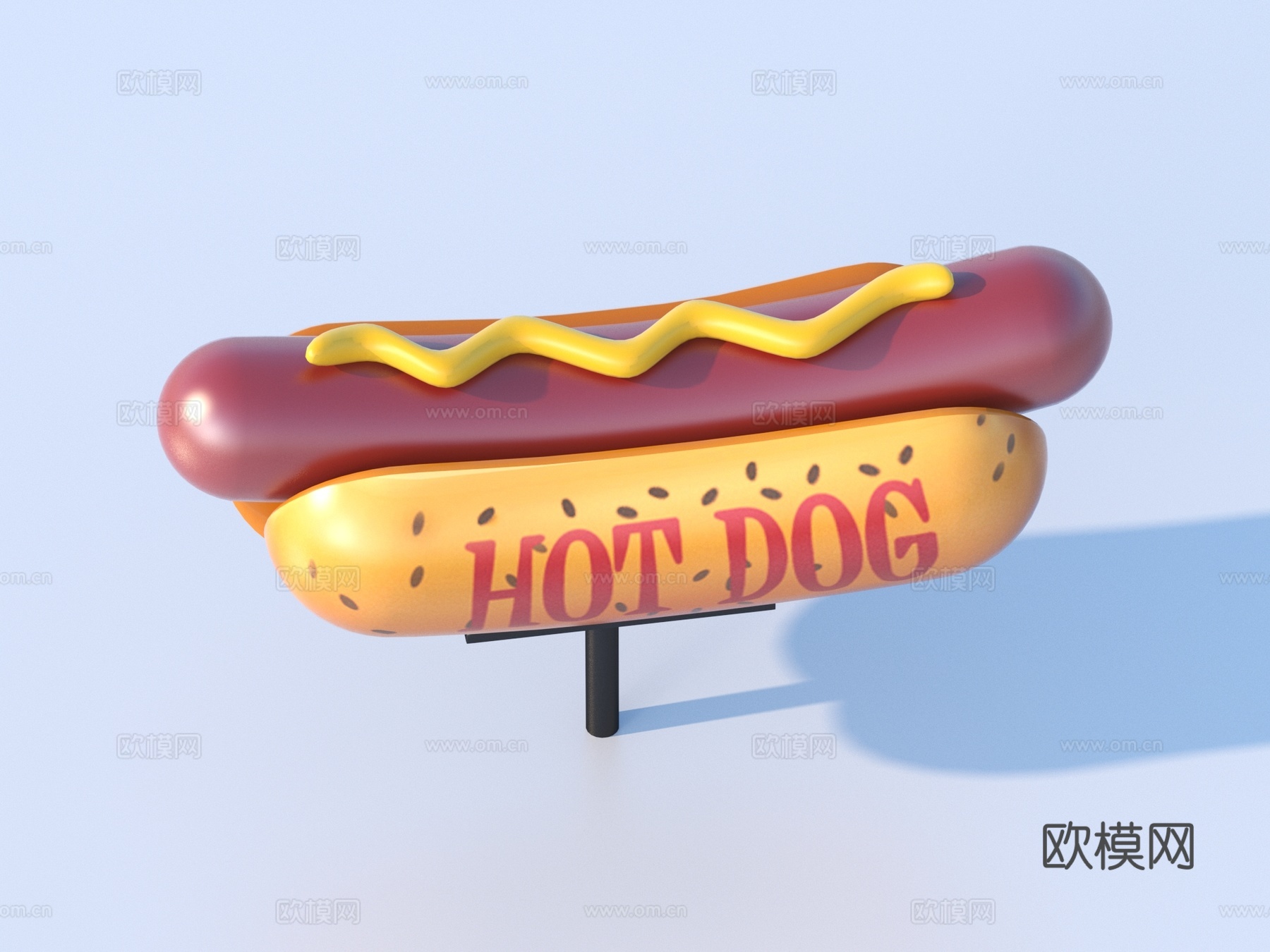 卡通 食物 热狗3d模型