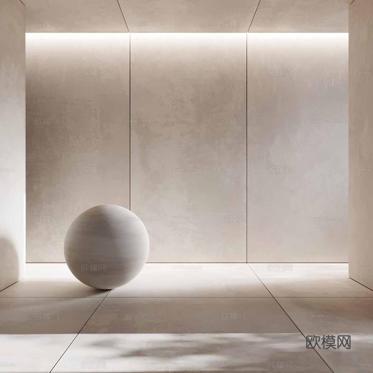 现代奶油风瓷砖 水泥砖 柔光砖3d模型-Pic-1