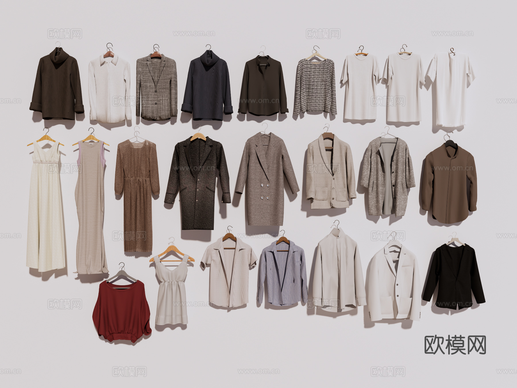 衣服 服饰 衣帽间摆件 衣柜摆件su模型