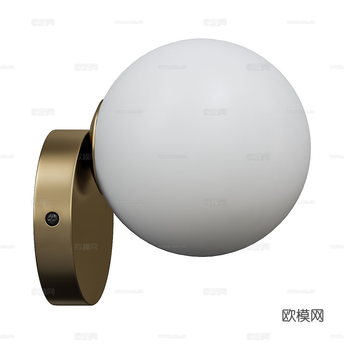 新中式轻奢球形装饰壁灯3d模型