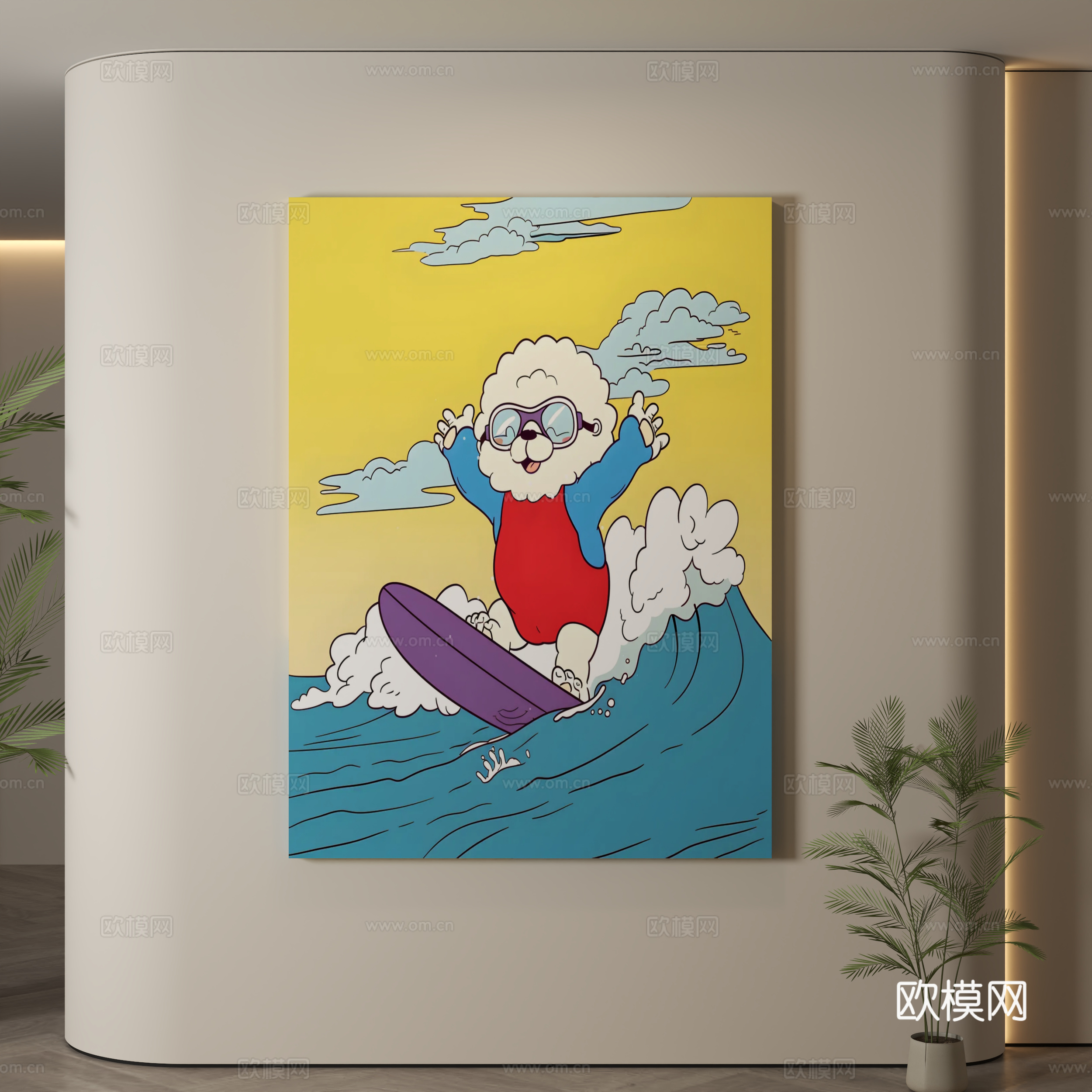 现代挂画 儿童房挂画 儿童房装饰画 儿童房卡通挂画 卡通装饰3d模型