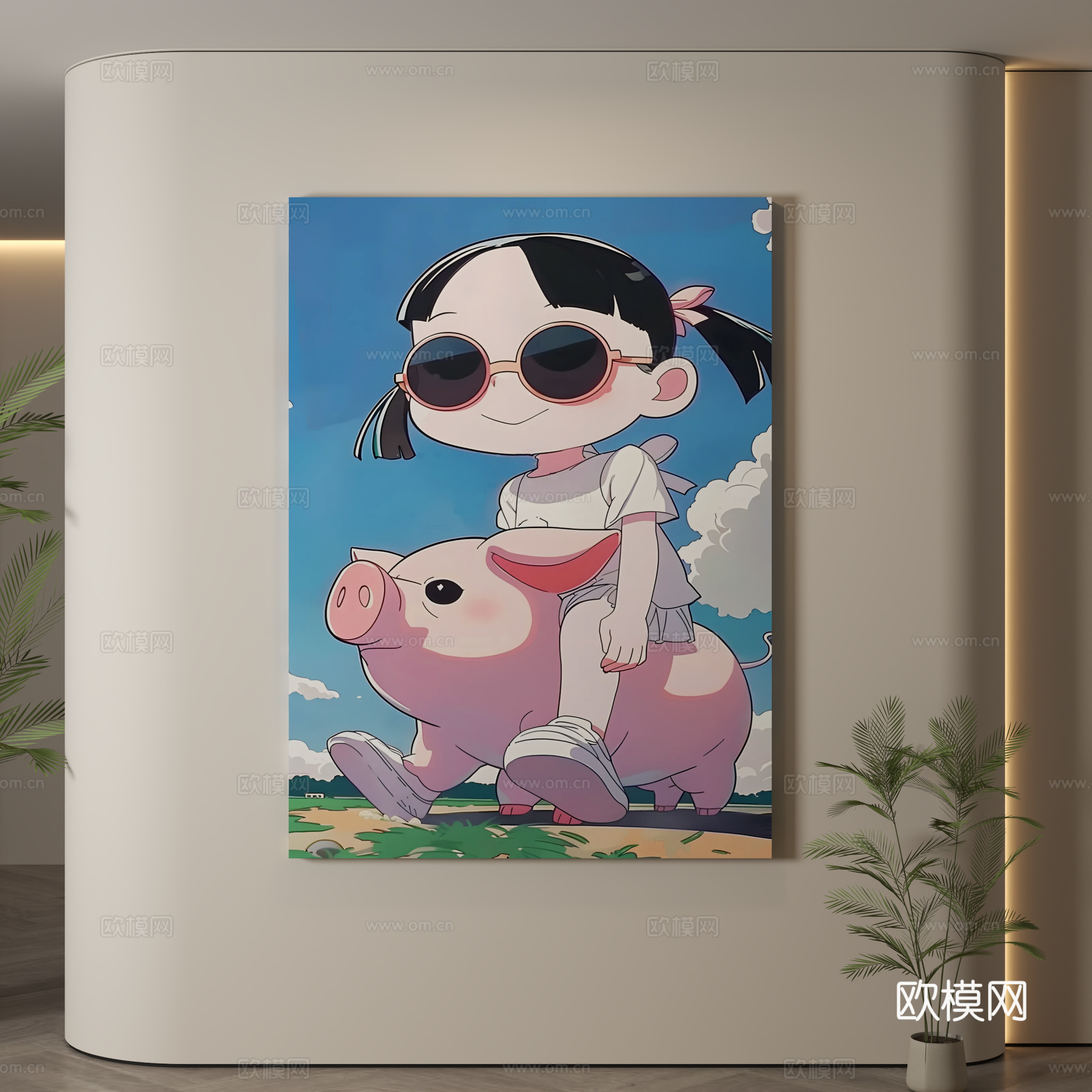 现代挂画 儿童房挂画 儿童房装饰画 儿童房卡通挂画 卡通装饰3d模型
