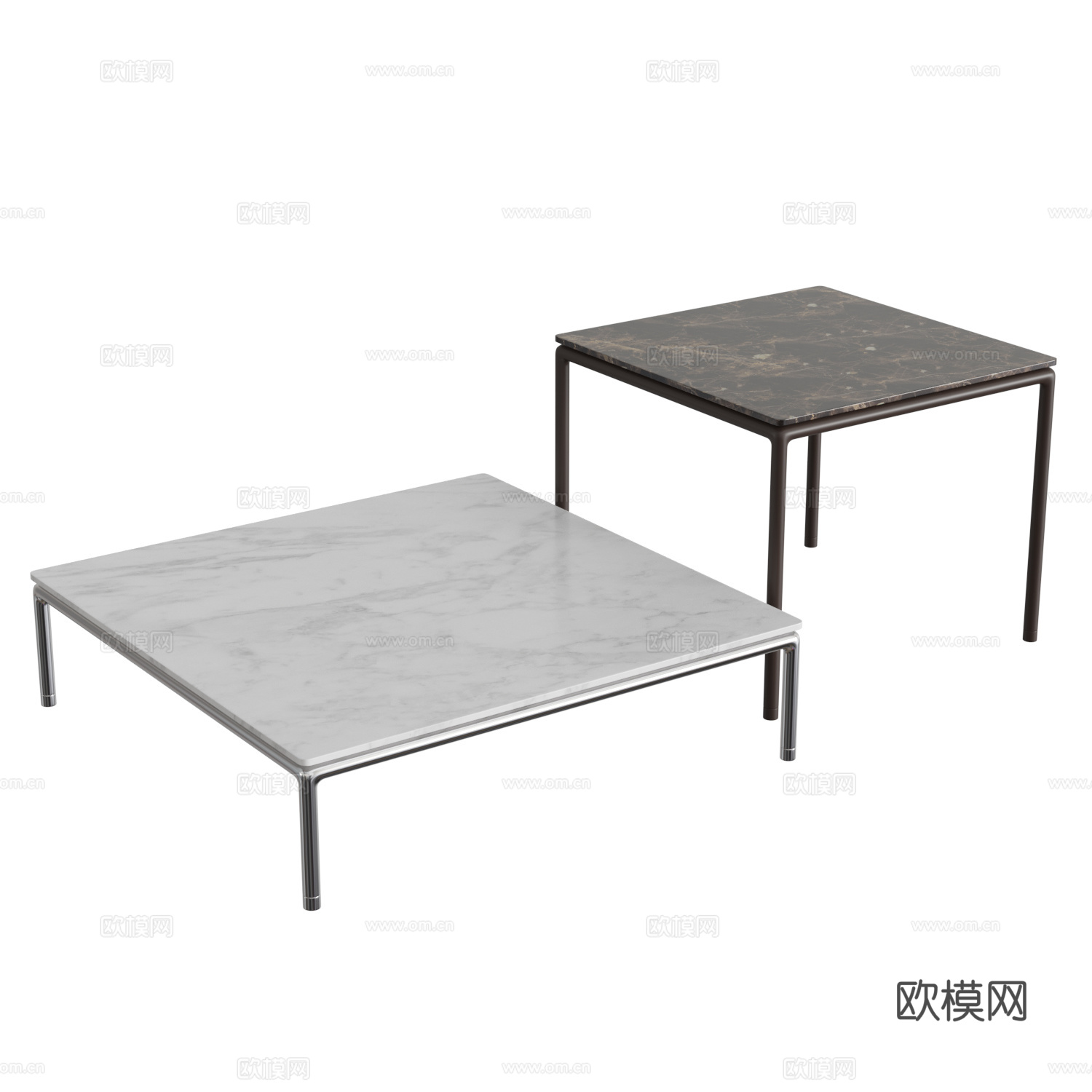 现代大理石茶几3d模型