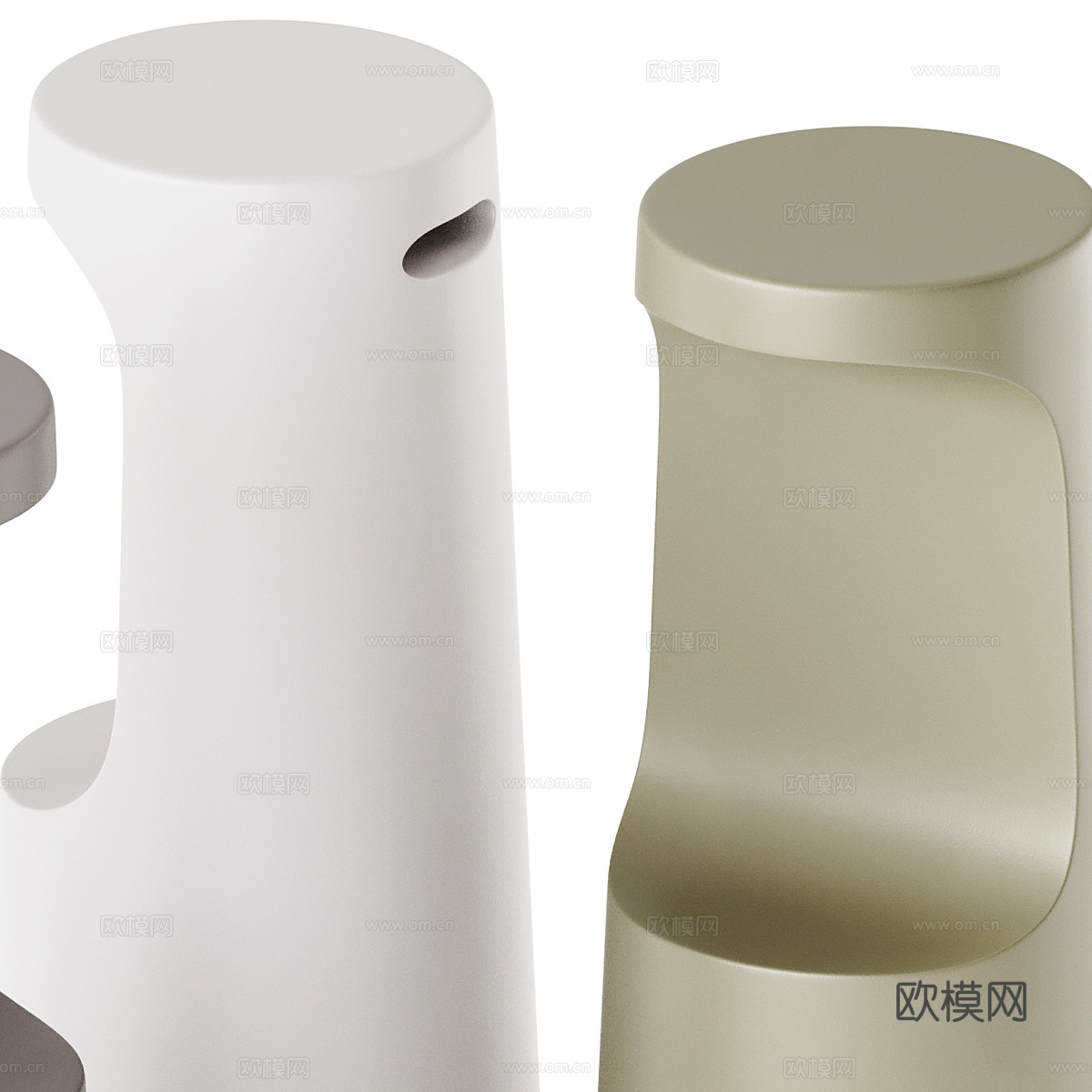 现代奶油风 Fura 吧凳3d模型下载（渲染图4）