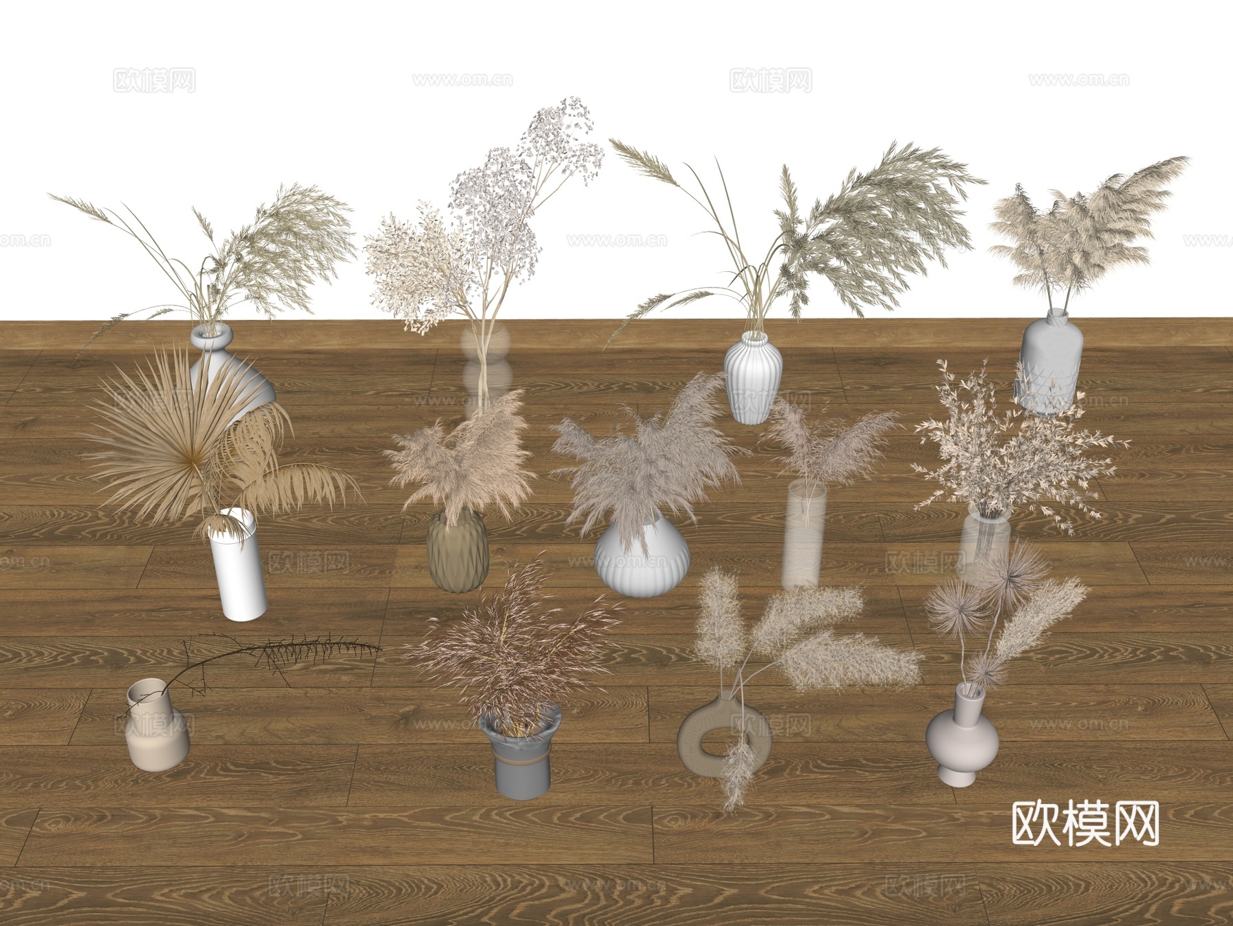 花艺 花卉 盆景 干枝 装饰摆件su模型下载（渲染图2）