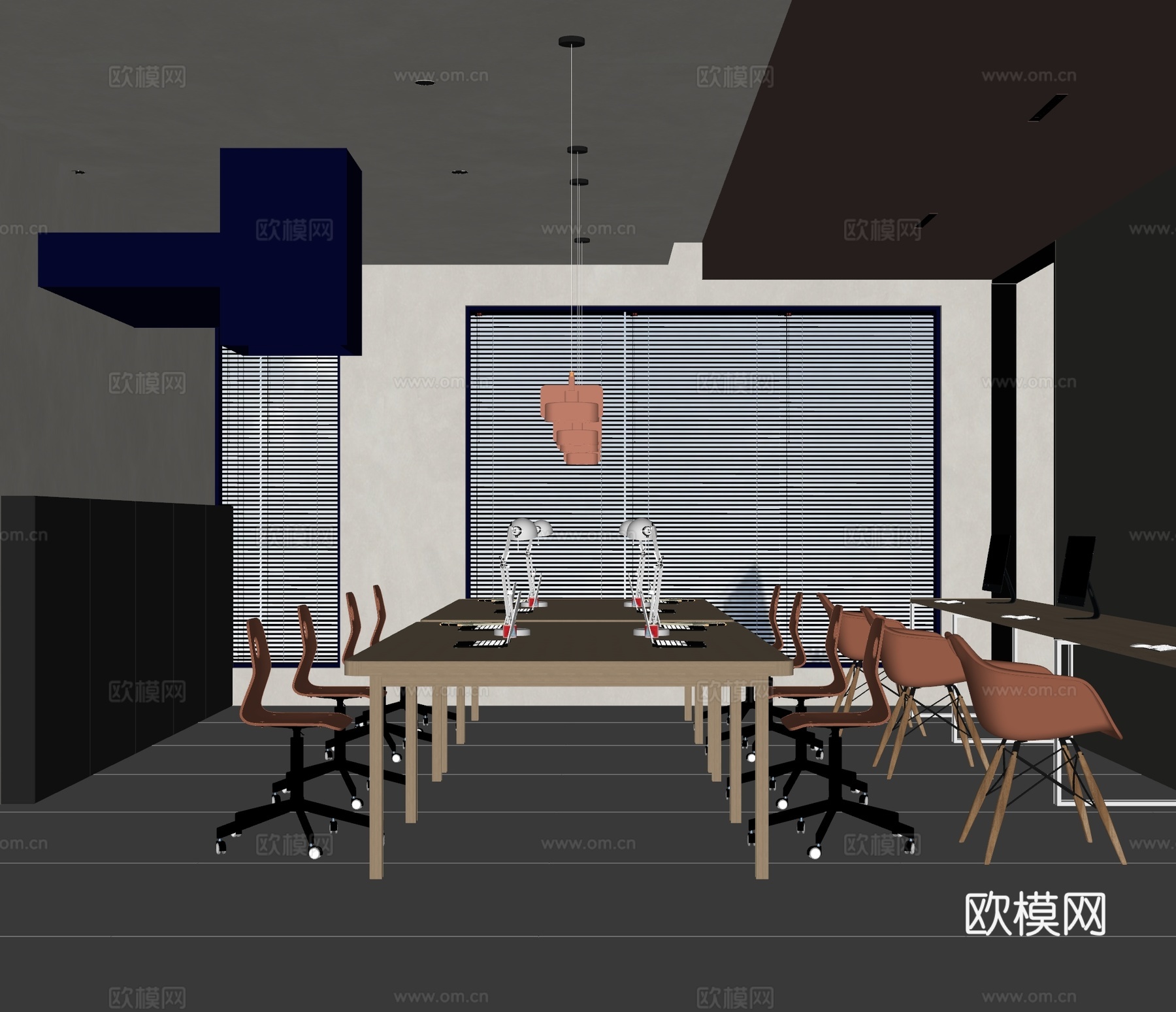 现代公共办公区su模型