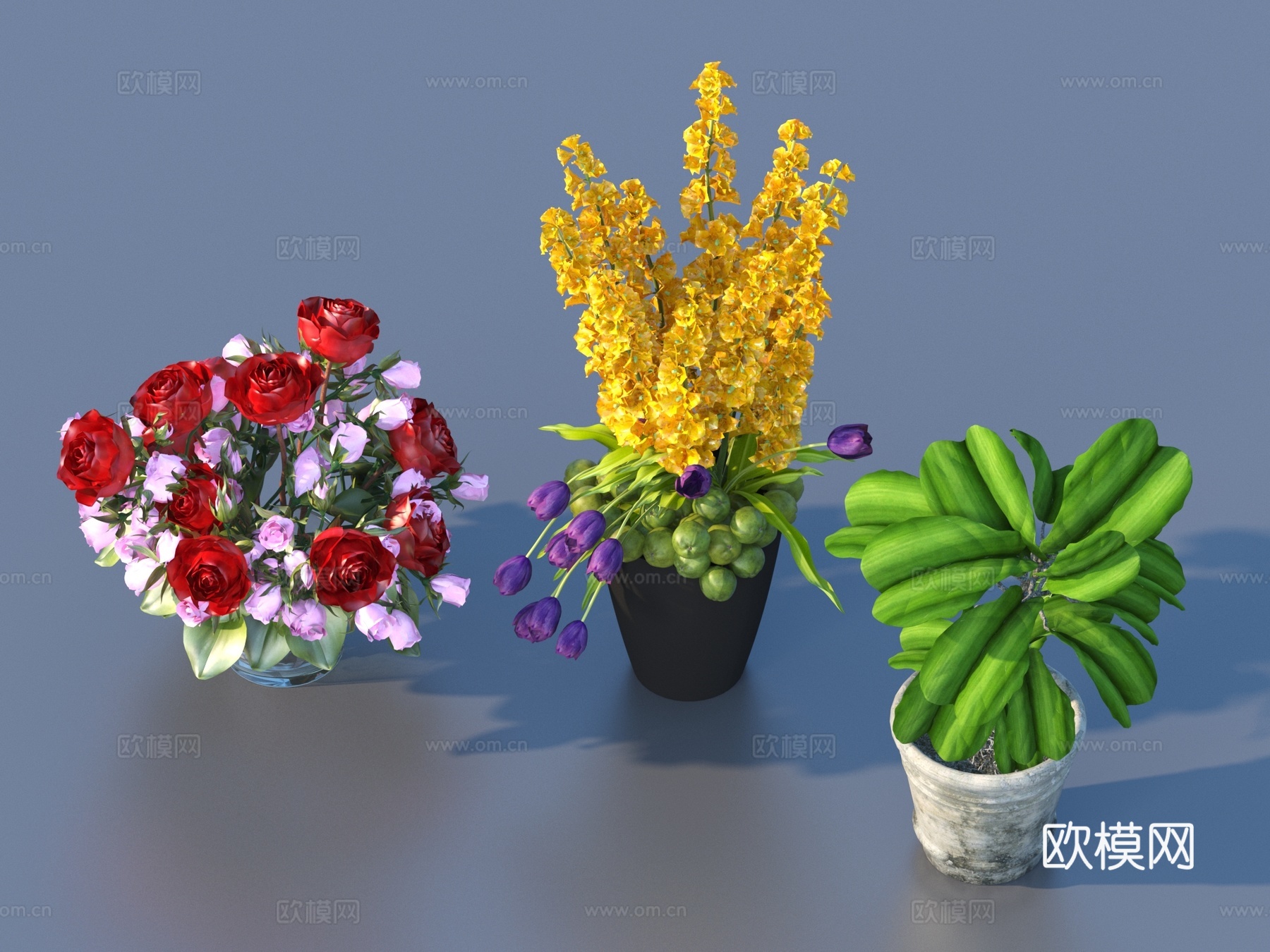 花卉 花艺摆件 花盆 盆栽 绿植 植物3d模型