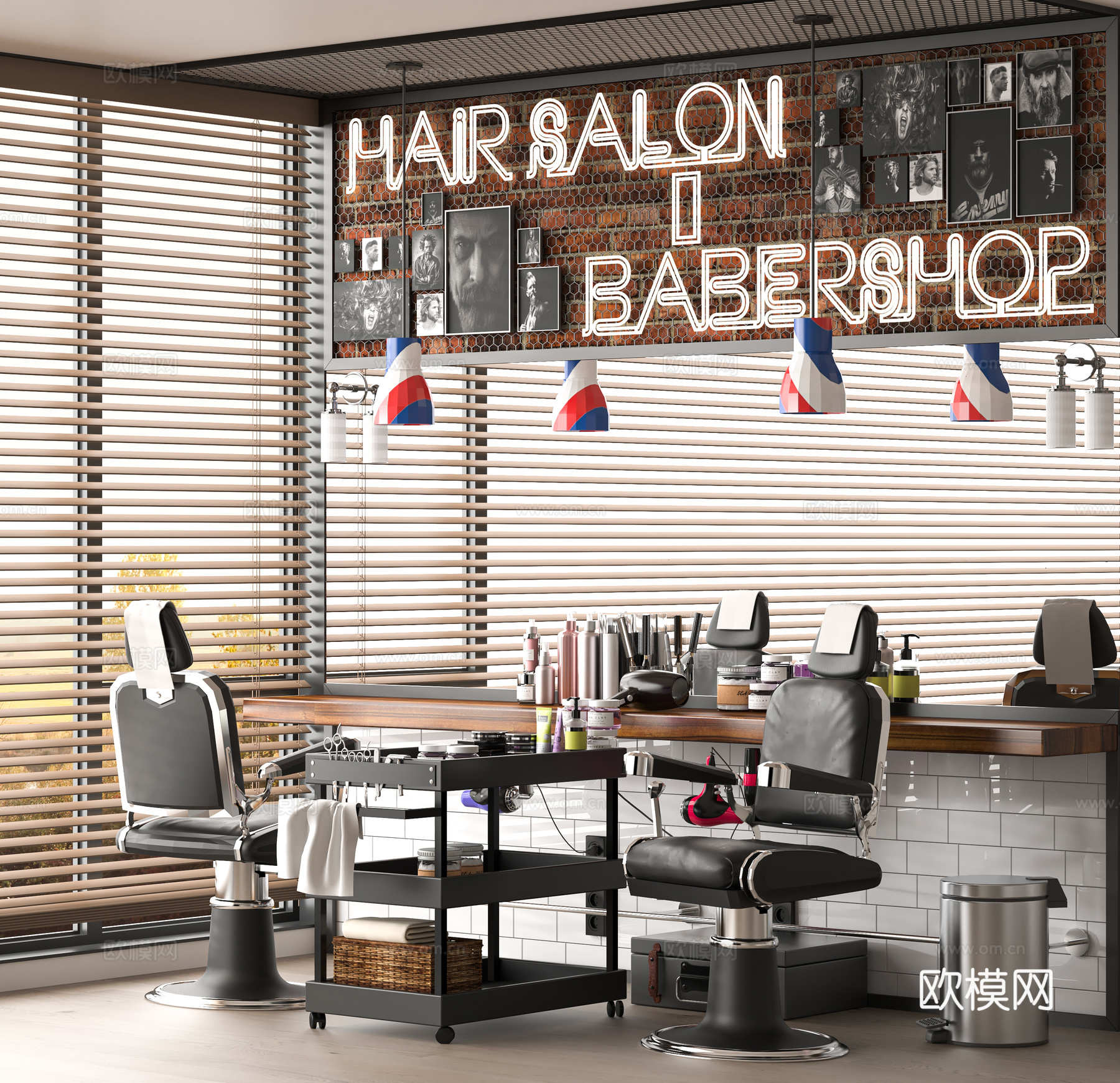 现代理发店3d模型
