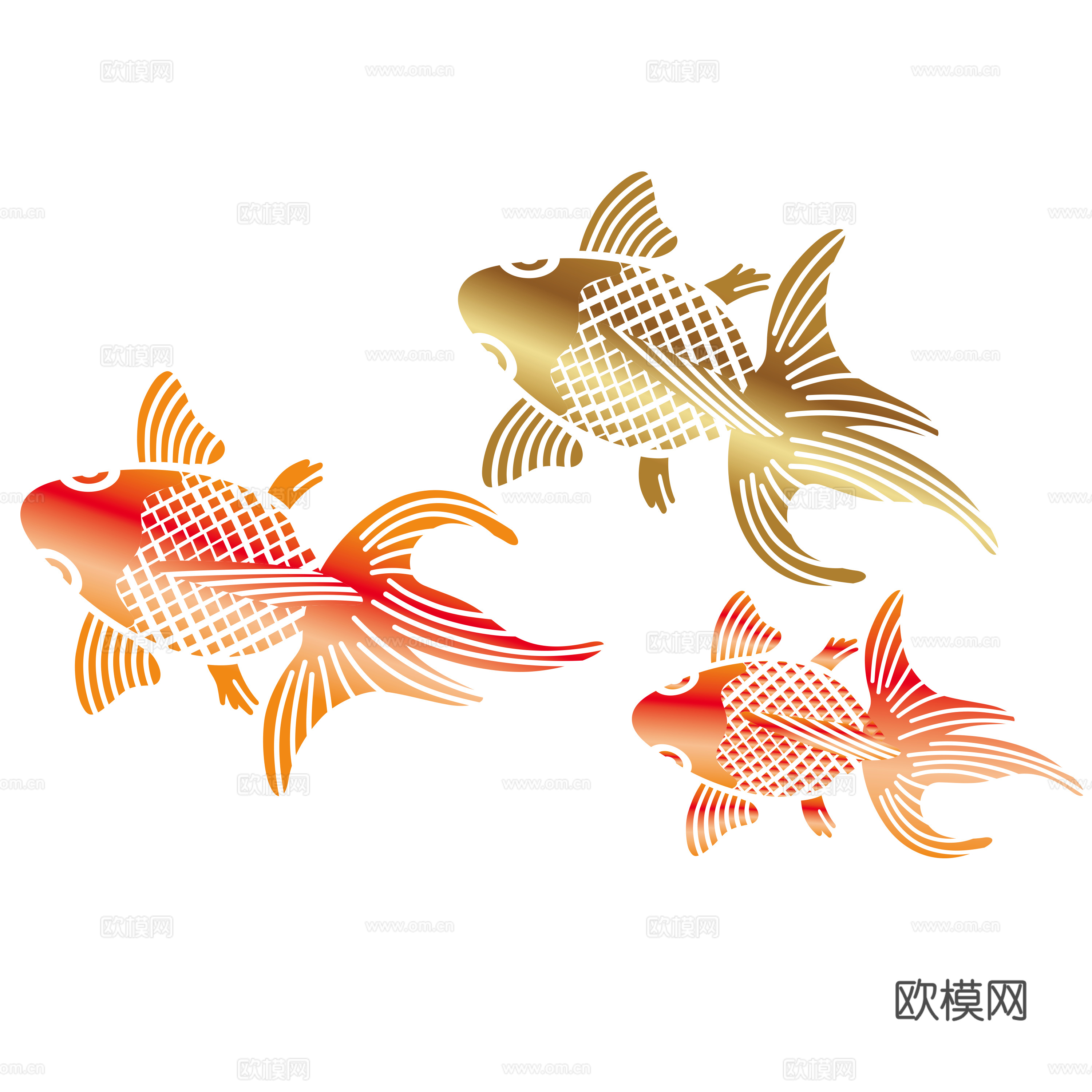 免抠金鱼 剪影