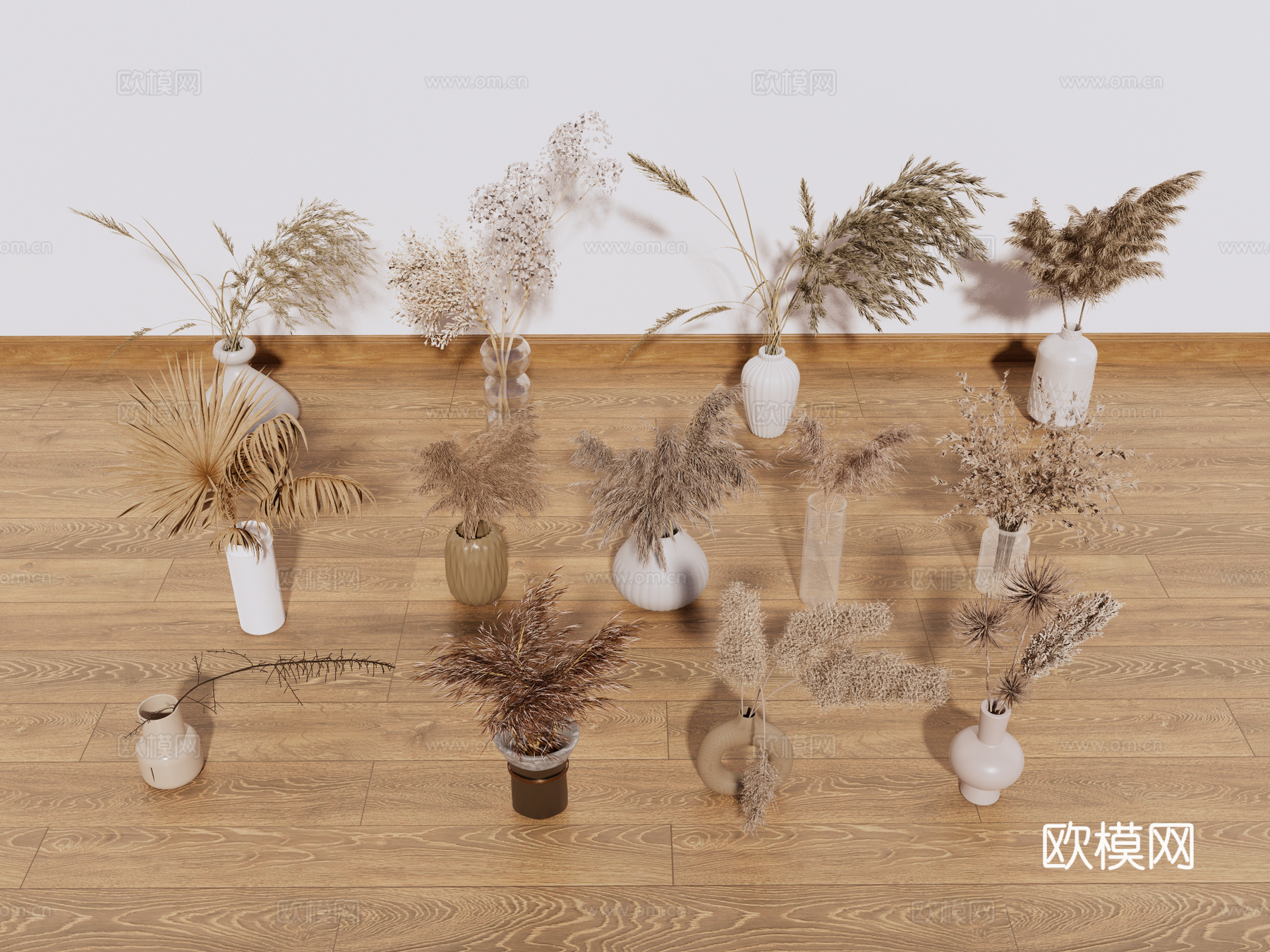 花艺 花卉 盆景 干枝 装饰摆件su模型下载（渲染图1）