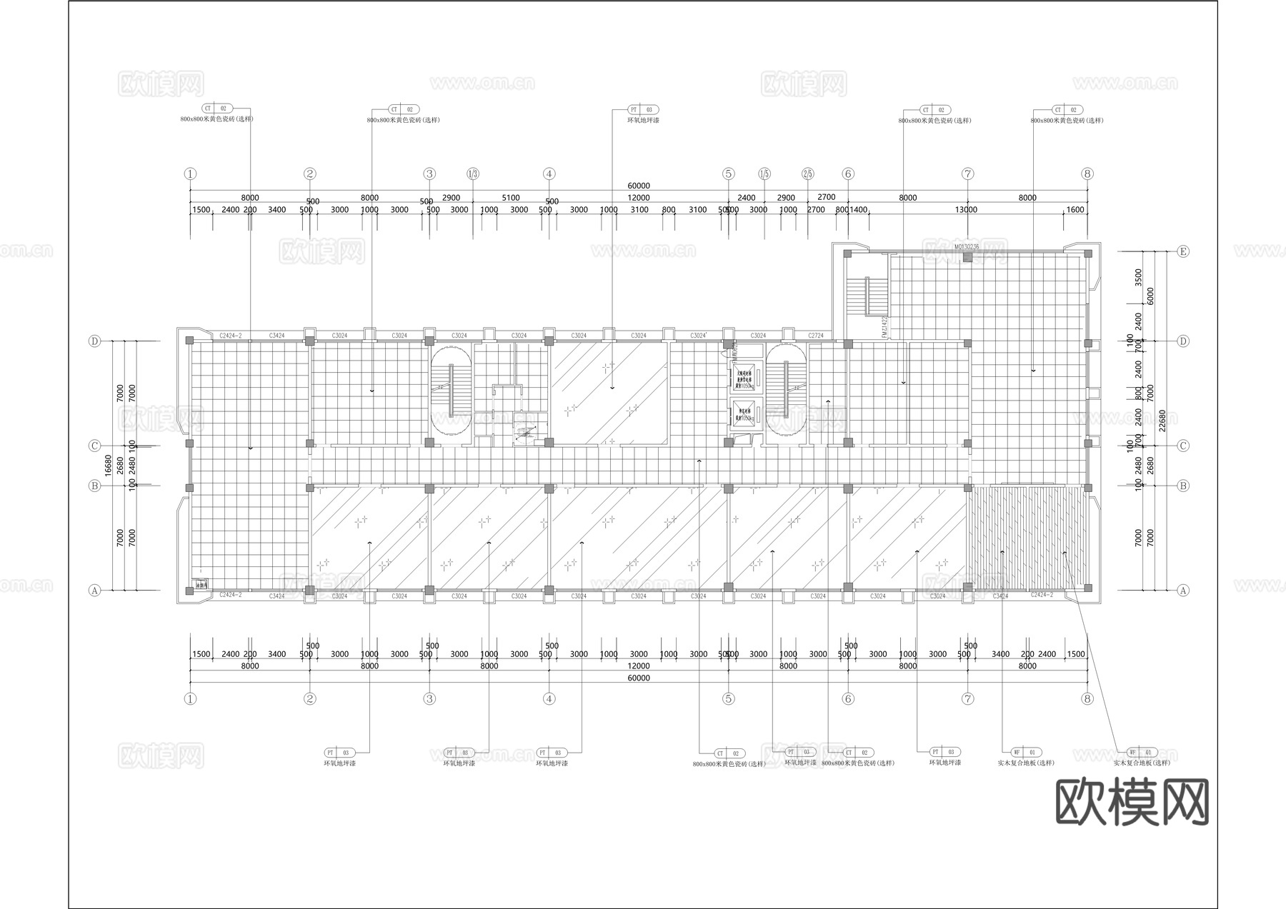 应急管理中心室内装修设计施工图cad施工图