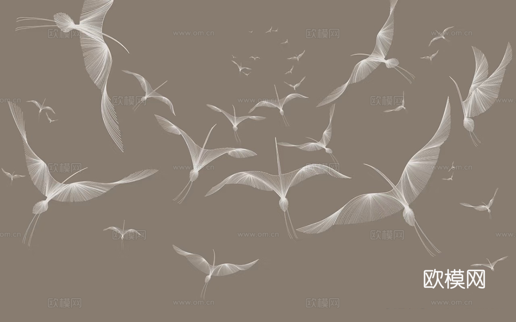 暖灰色抽象艺术壁画