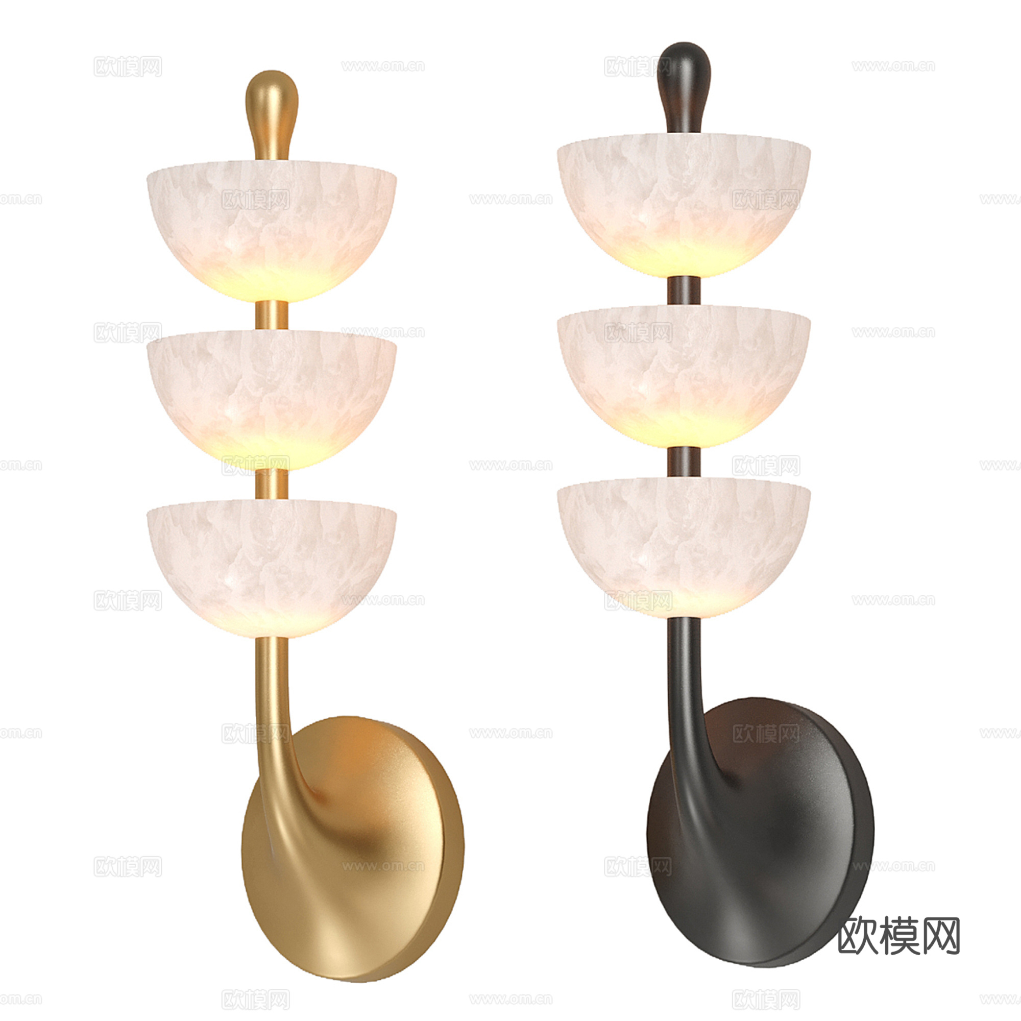 现代轻奢壁灯su模型