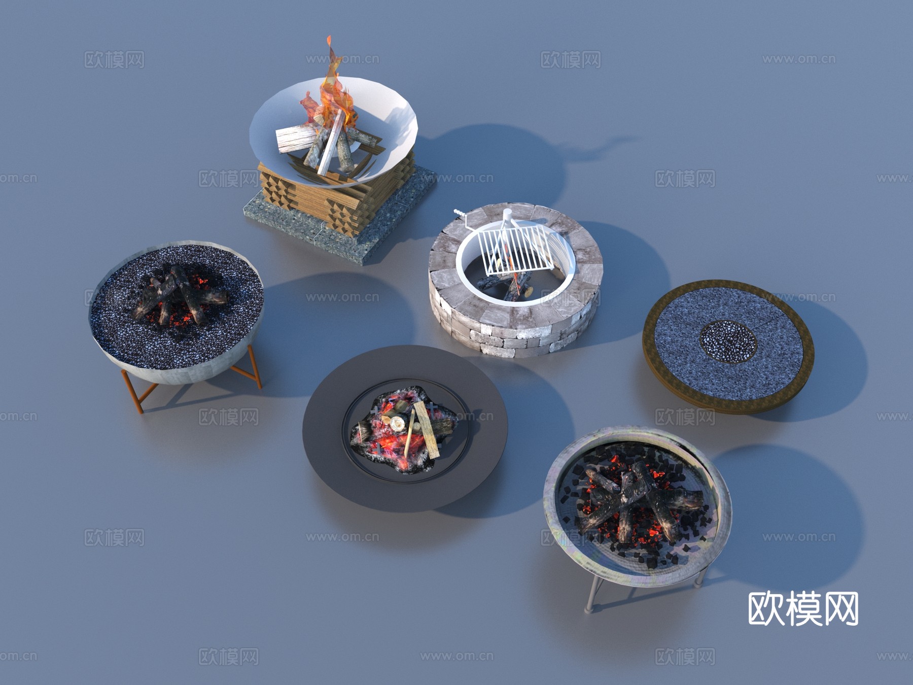 篝火 火盆 灶台 围炉3d模型